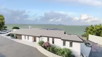 Exterior house and sea view