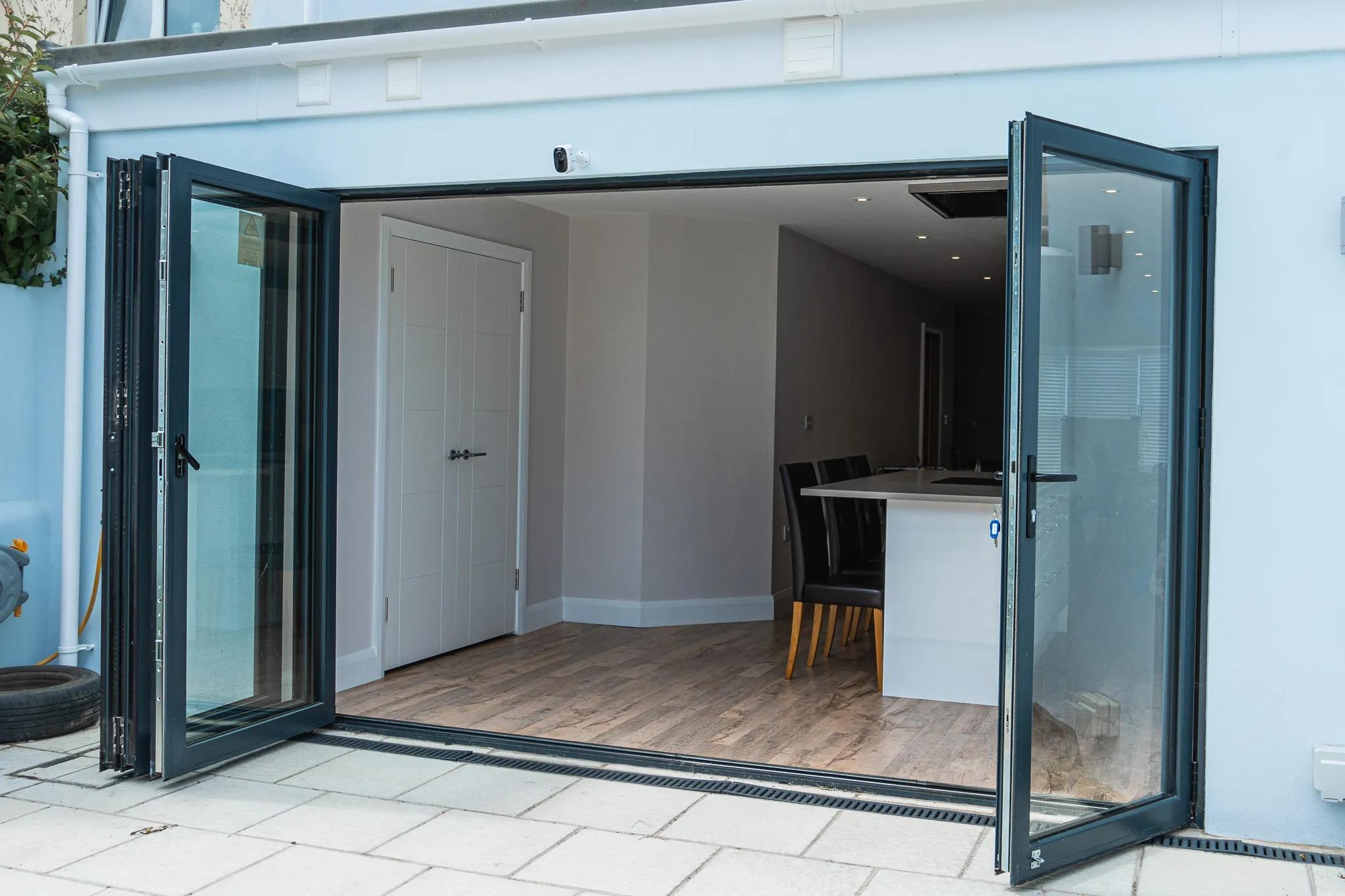 Exterior shot of double doors