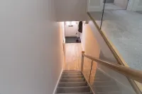 Interior shot showing a view down the stairwell