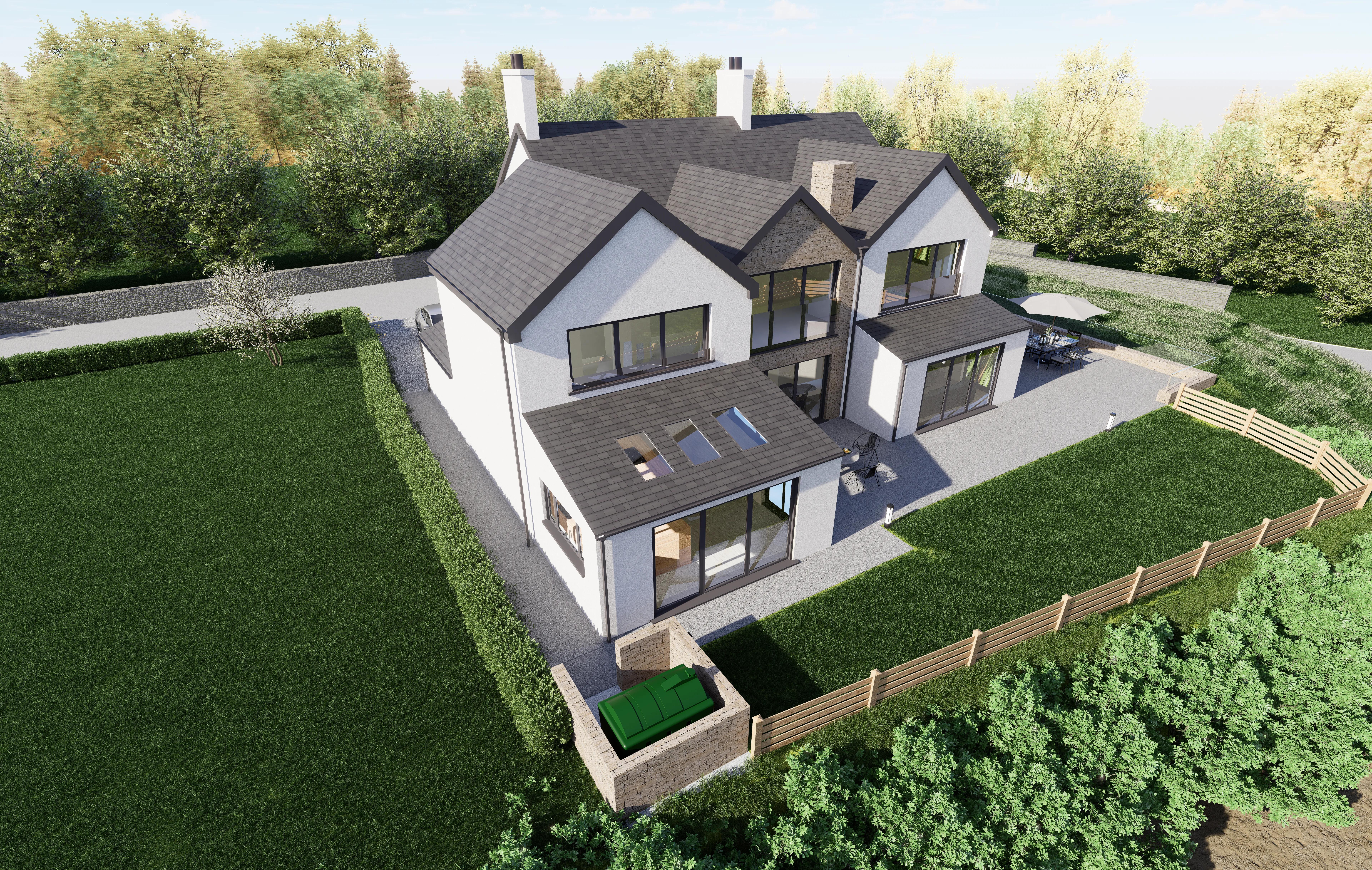 Pilots View exterior shot right with garden