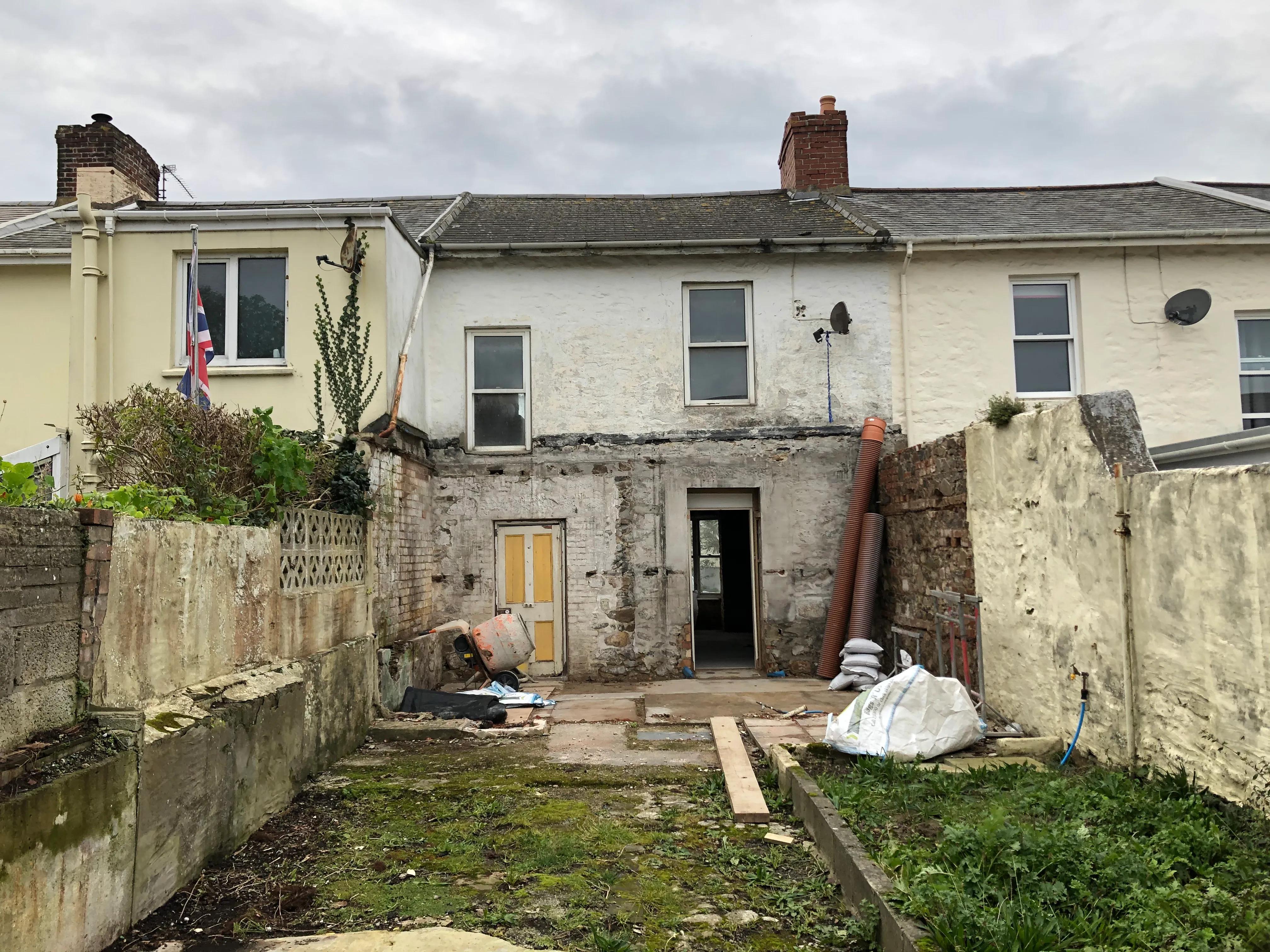 Before shot of extension