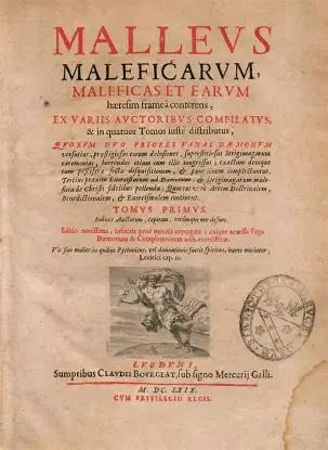 Heinrich Kramer, Malleus Maleficarum, Lyon edition, 1669. Title page.