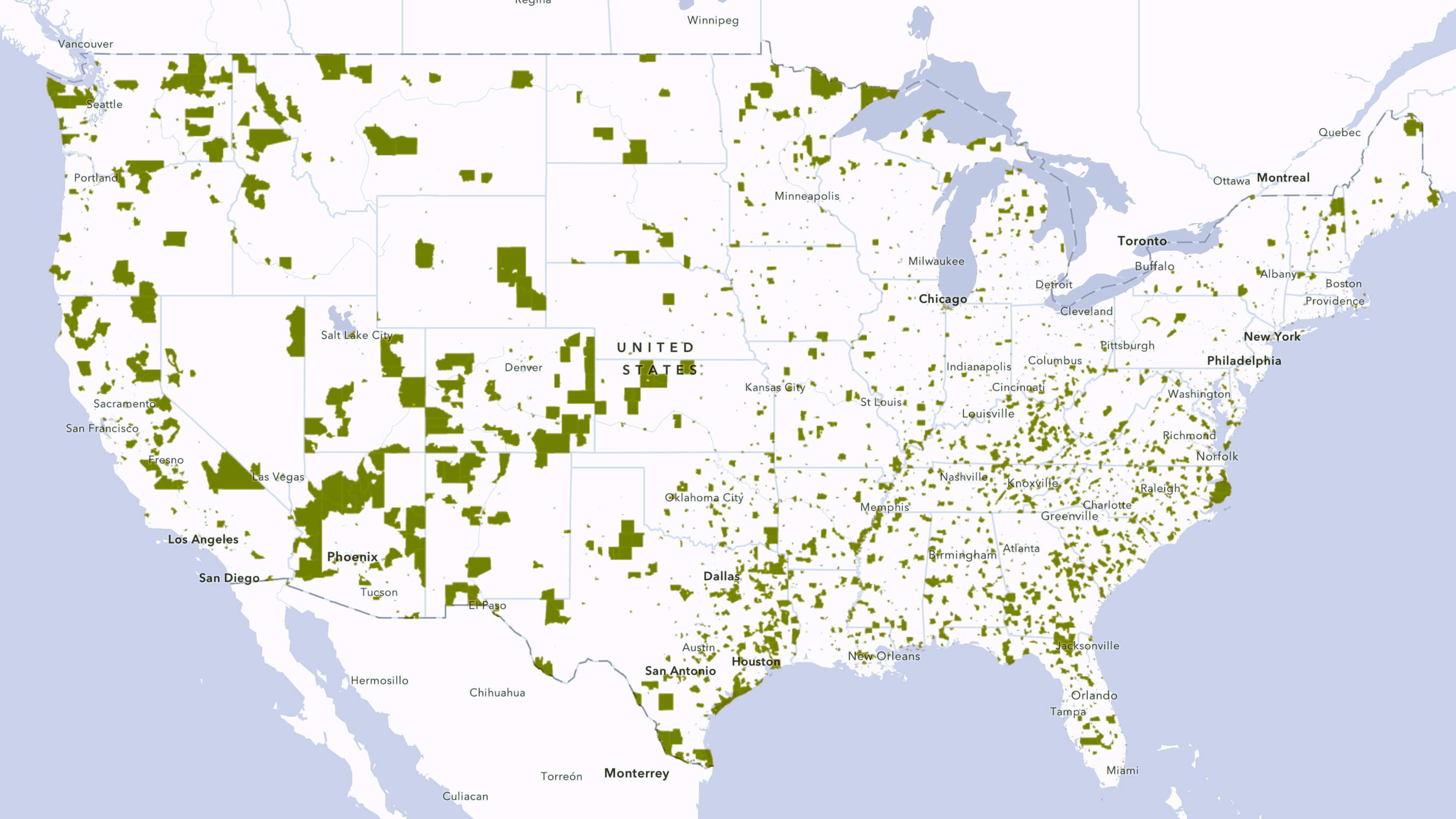 Map of US Opportunity Zones