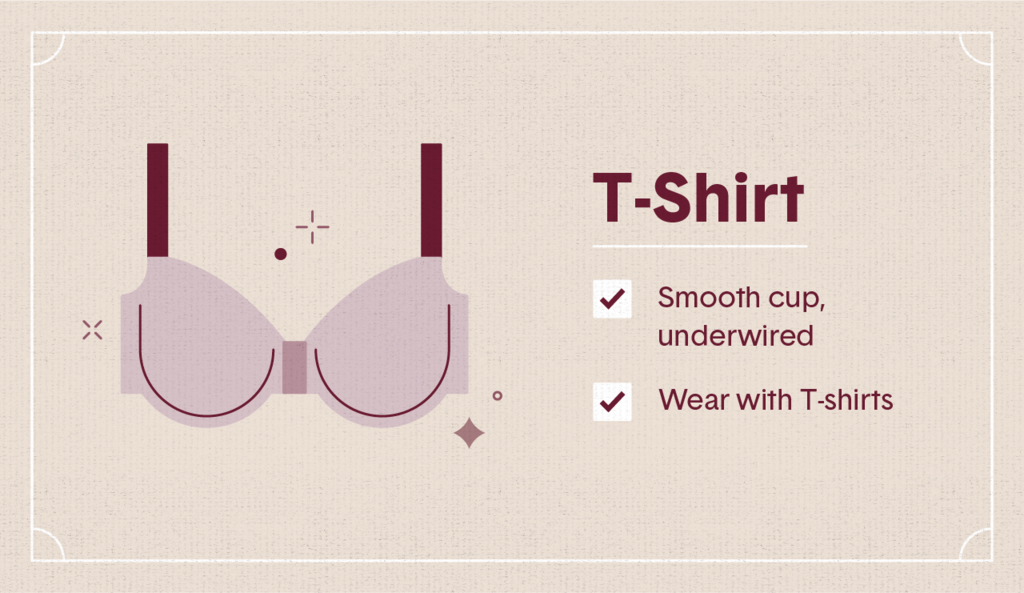 A t-shirt bra is a smooth cup bra, usually underwired, that has padded ...