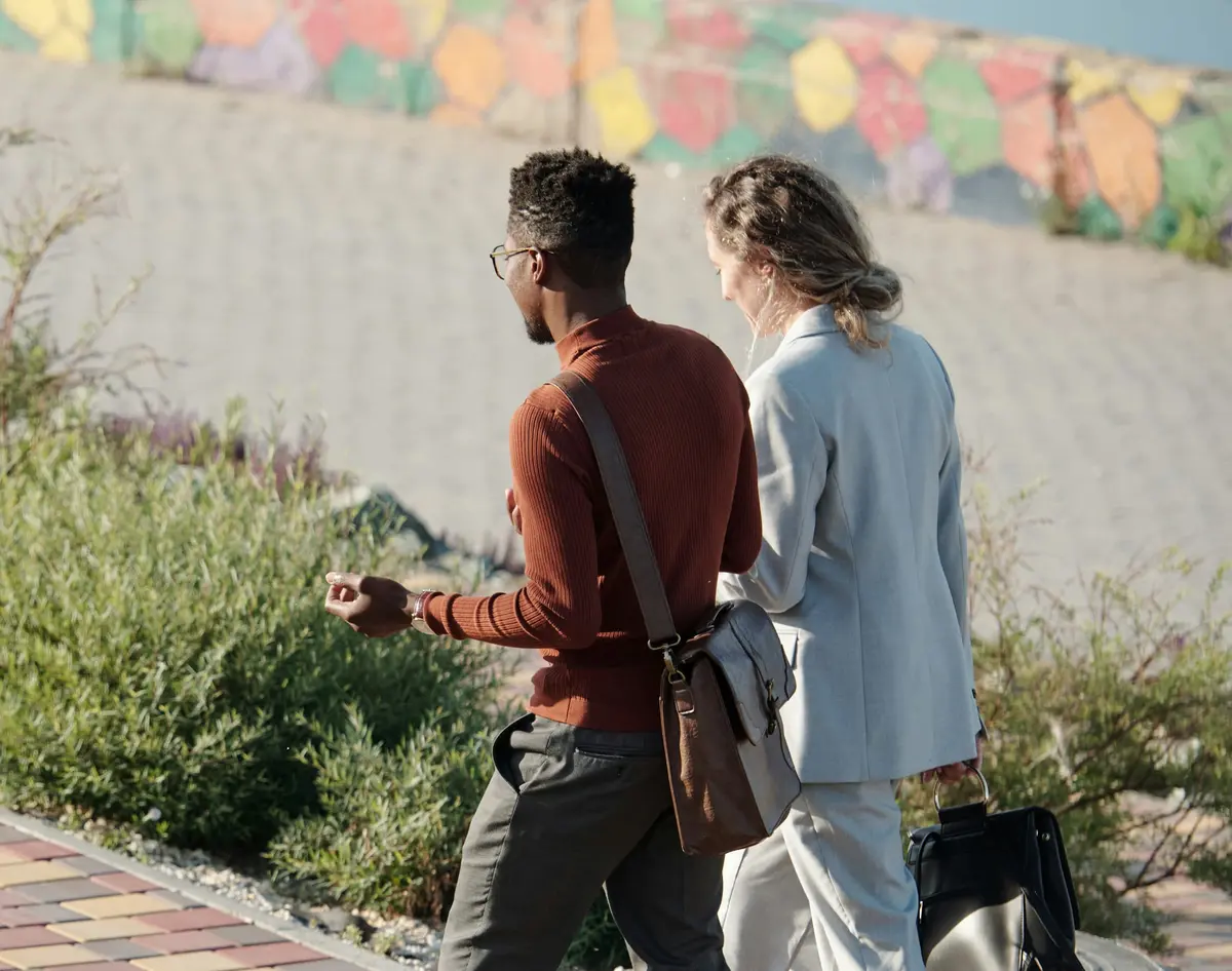 colleagues walking