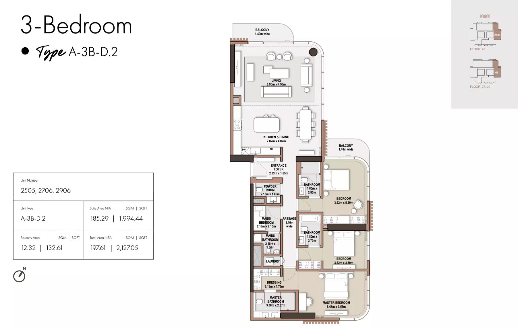 Floor plan Type D2-Tower A