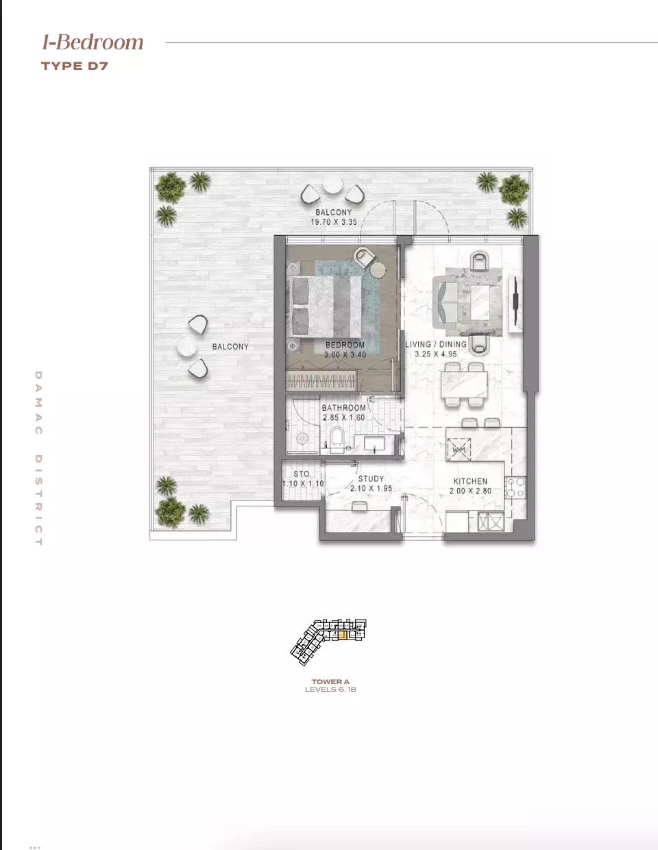 Floor plan Type D7-Tower A
