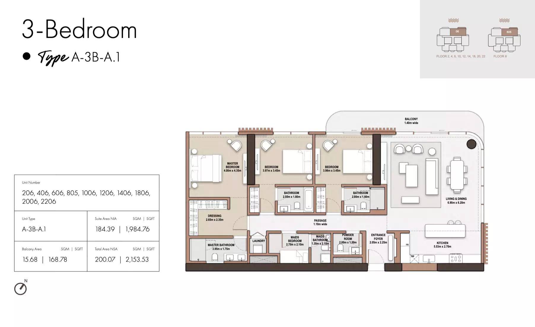 Floor plan Type A1-Tower A