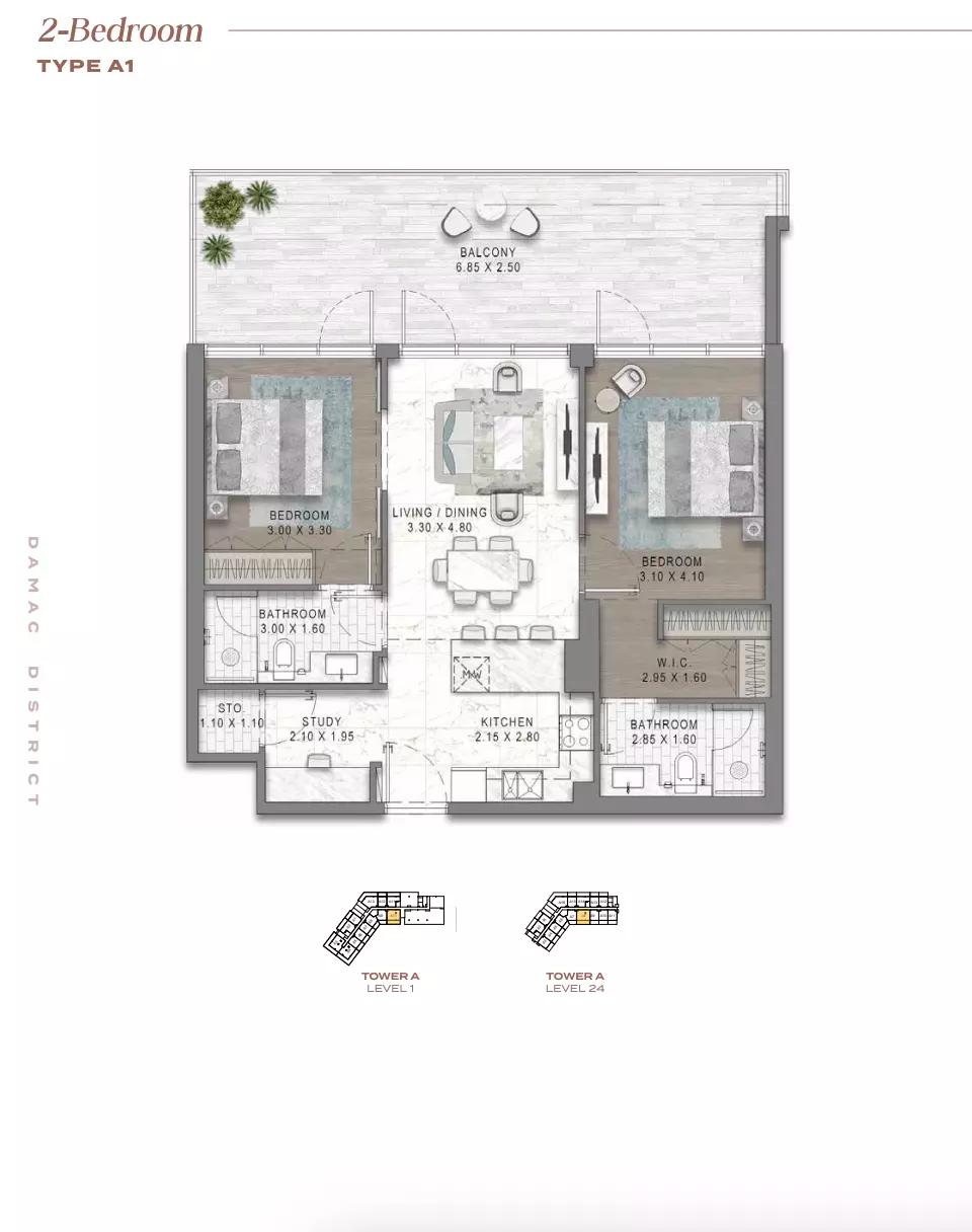 Floor plan Type A1-Tower A
