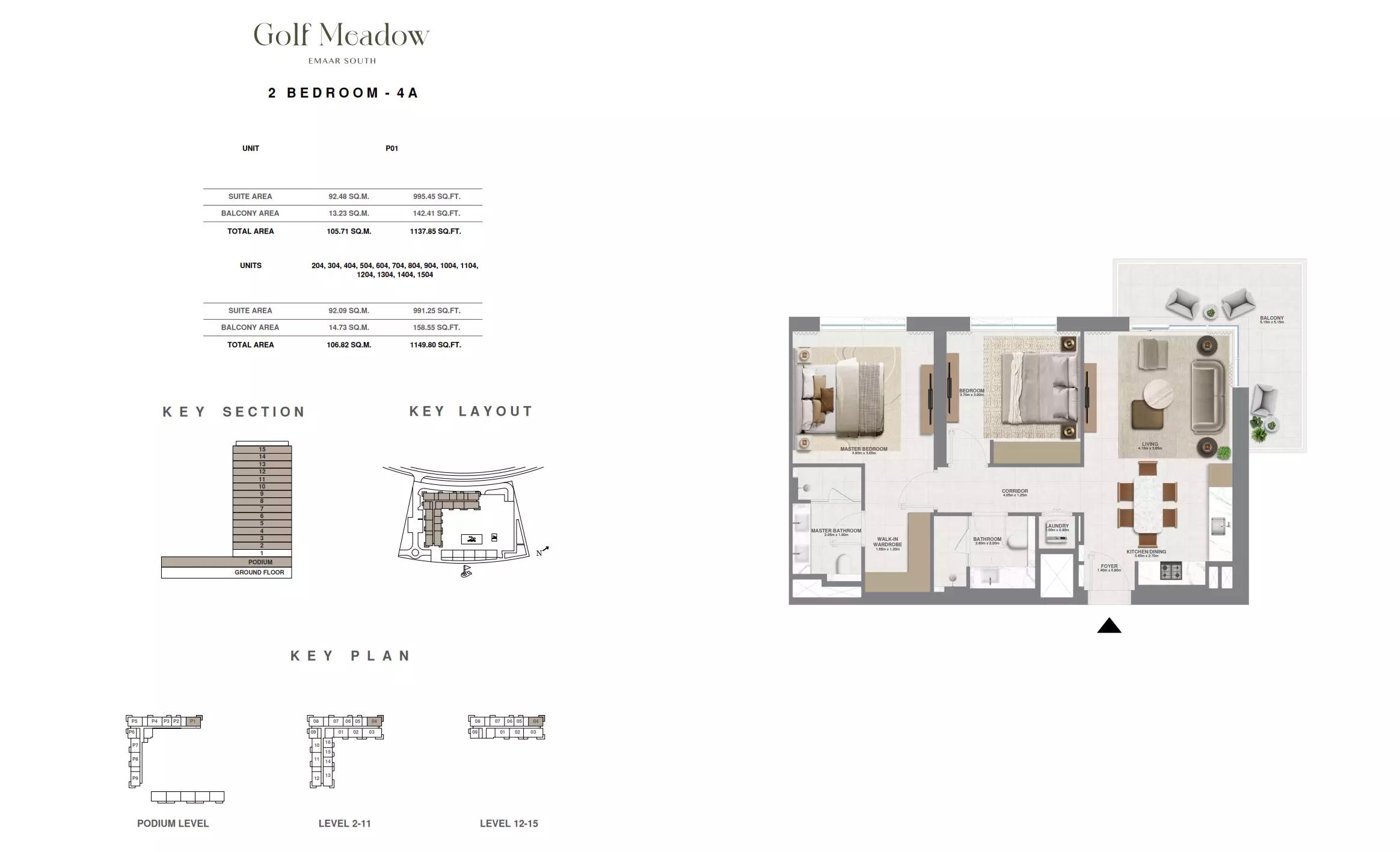 Floor plan Type 4A (UNIT P01-1504)