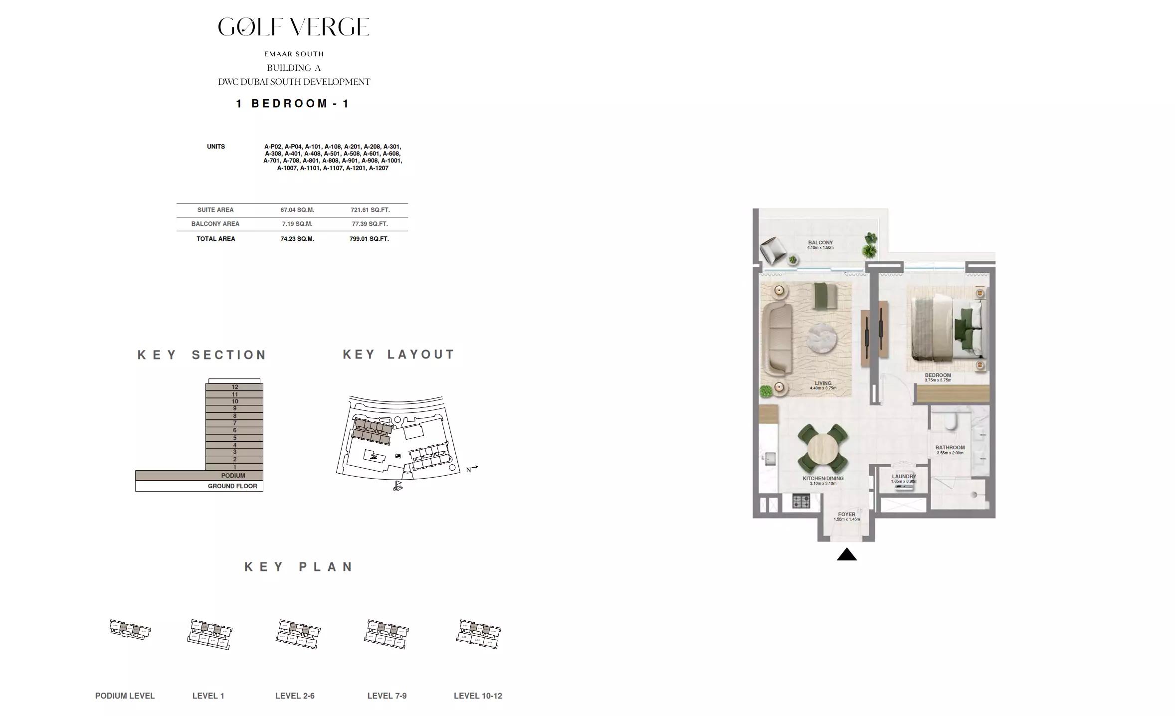 Floor plan Type 1 | 1 BR