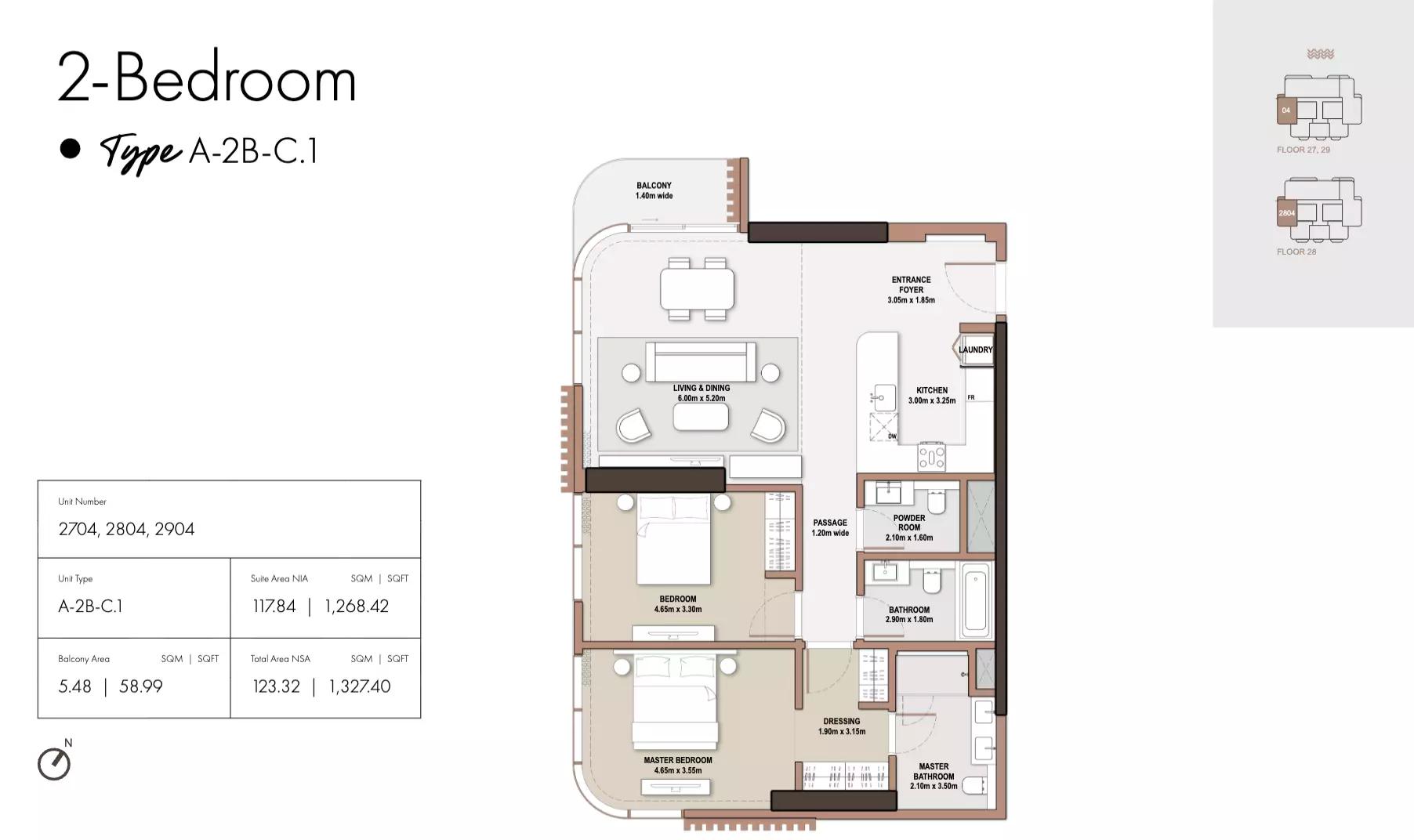 Floor plan Type C1-Tower A