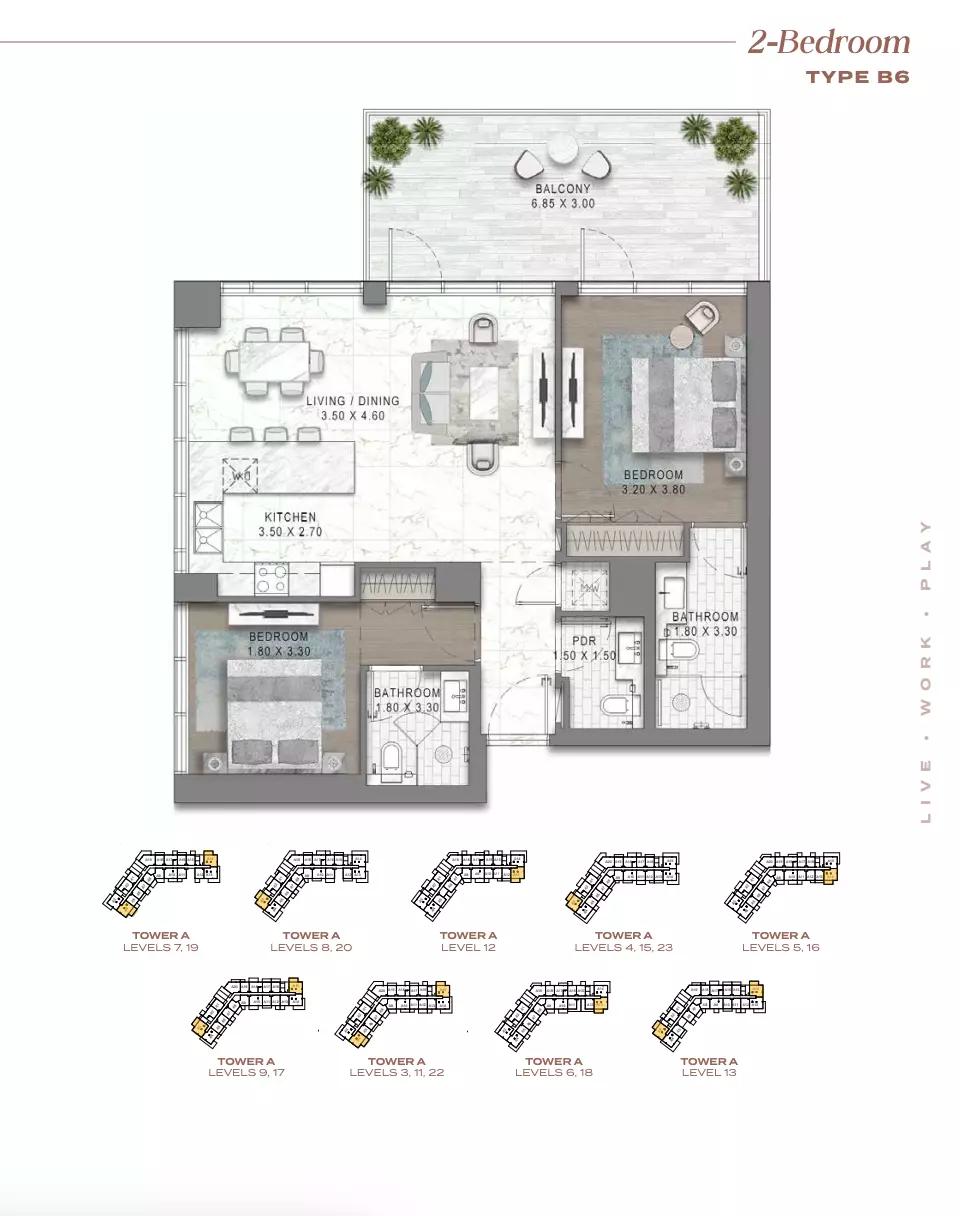 Floor plan Type B6-Tower A