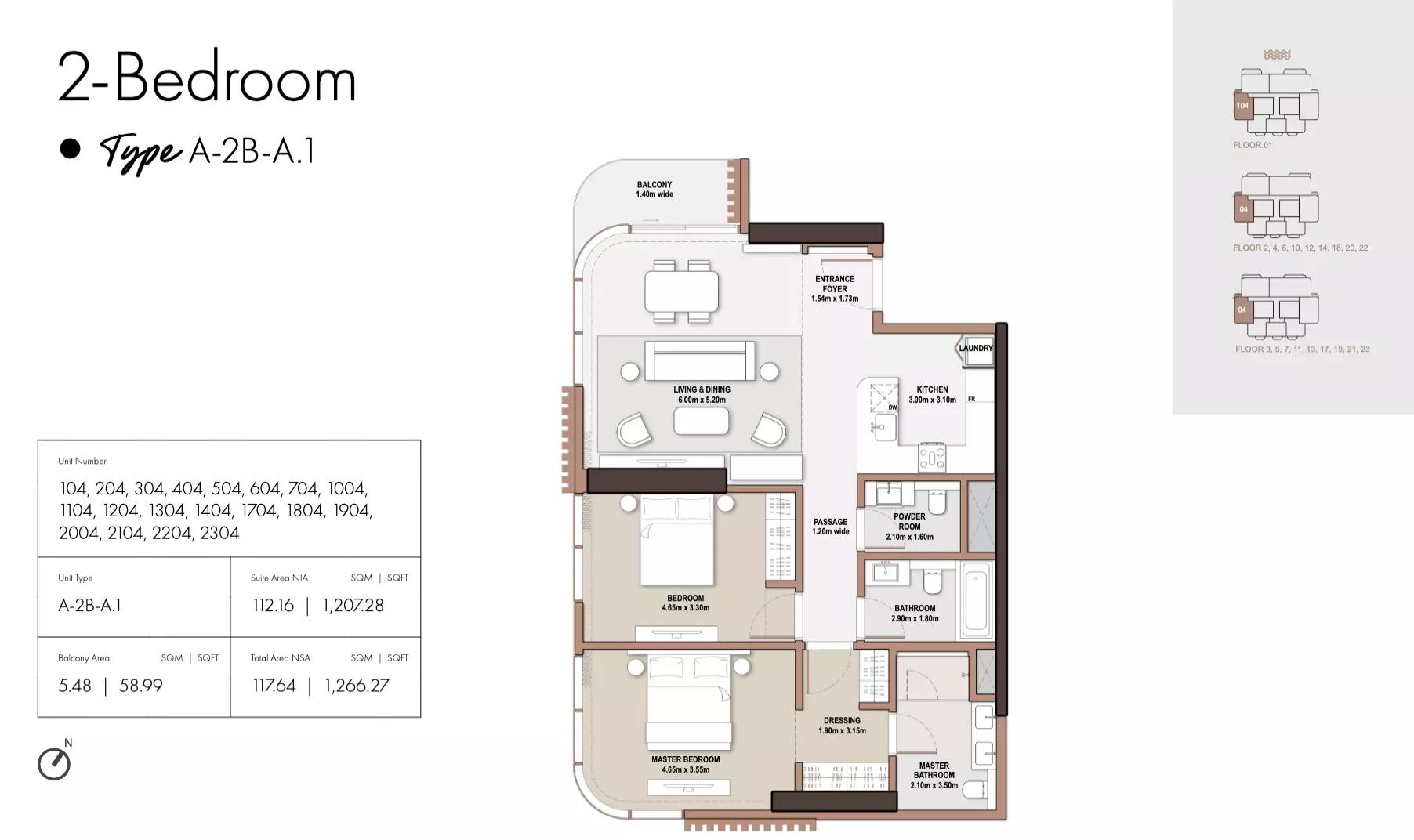 Floor plan Type A1-Tower A