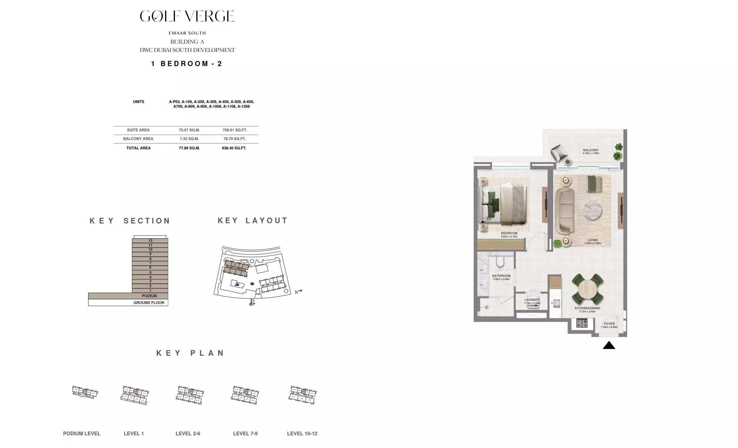 Floor plan Type 2 | 1 BR