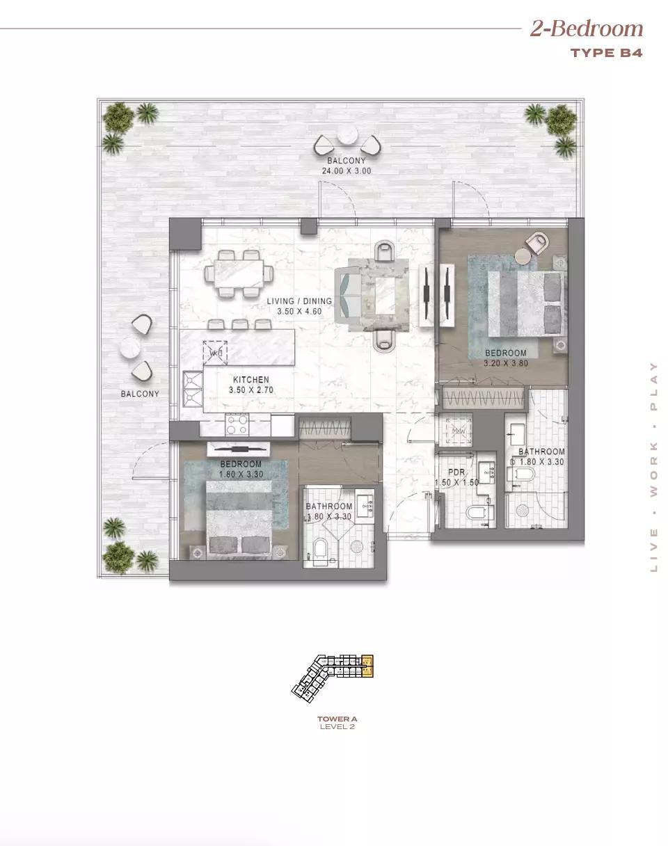 Floor plan Type B4-Tower A