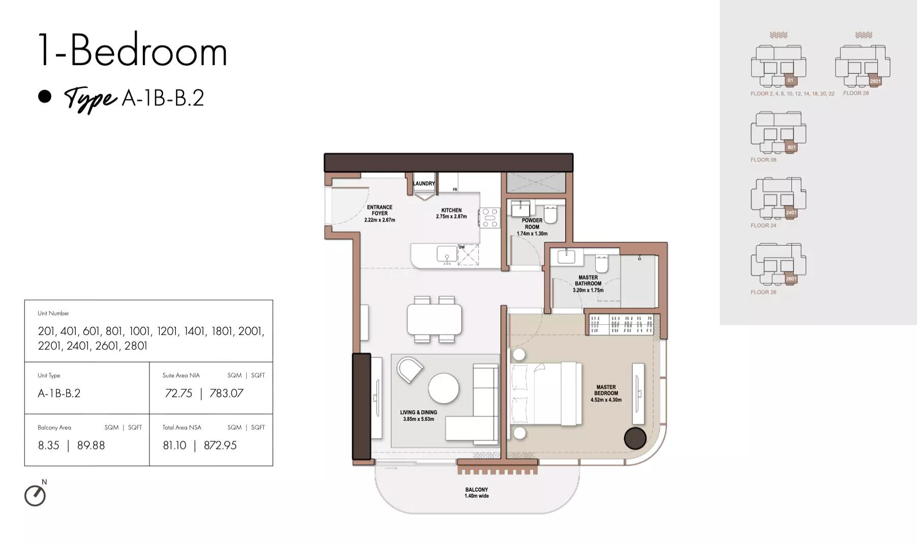 Floor plan Type B2-Tower A