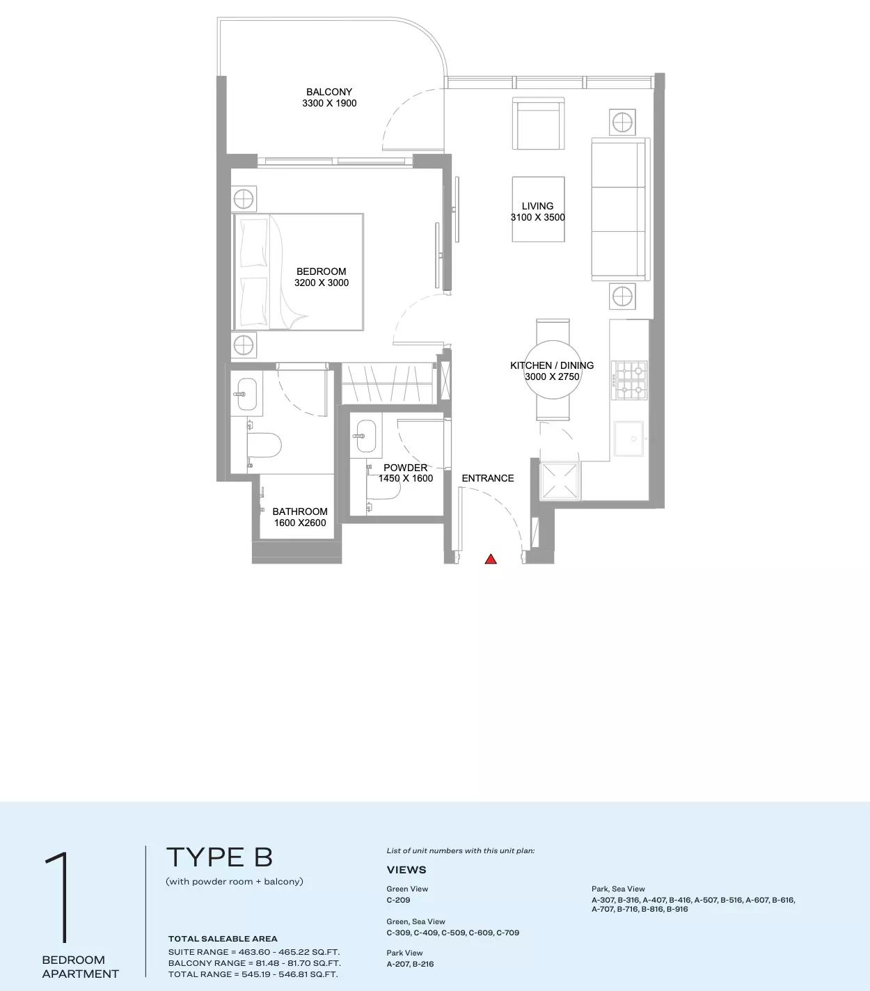 Floor plan Type B