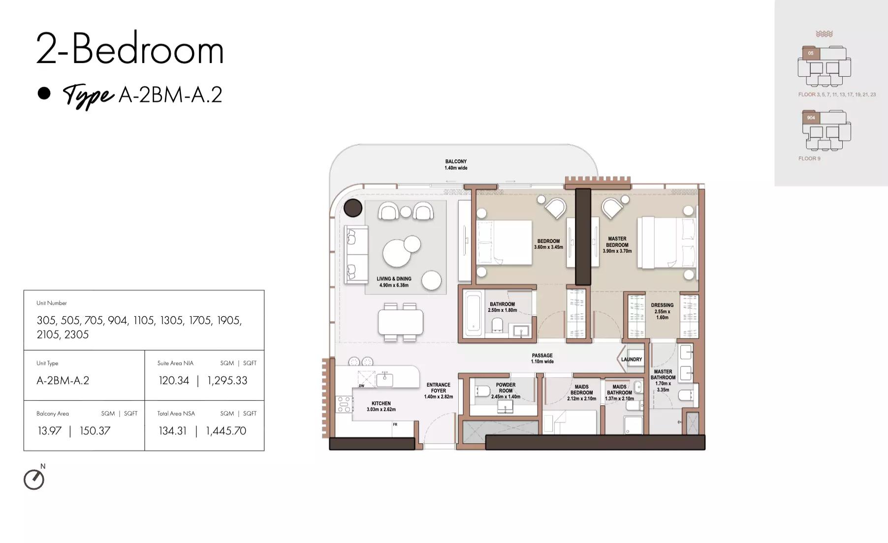 Floor plan Type A2+Maid-Tower A