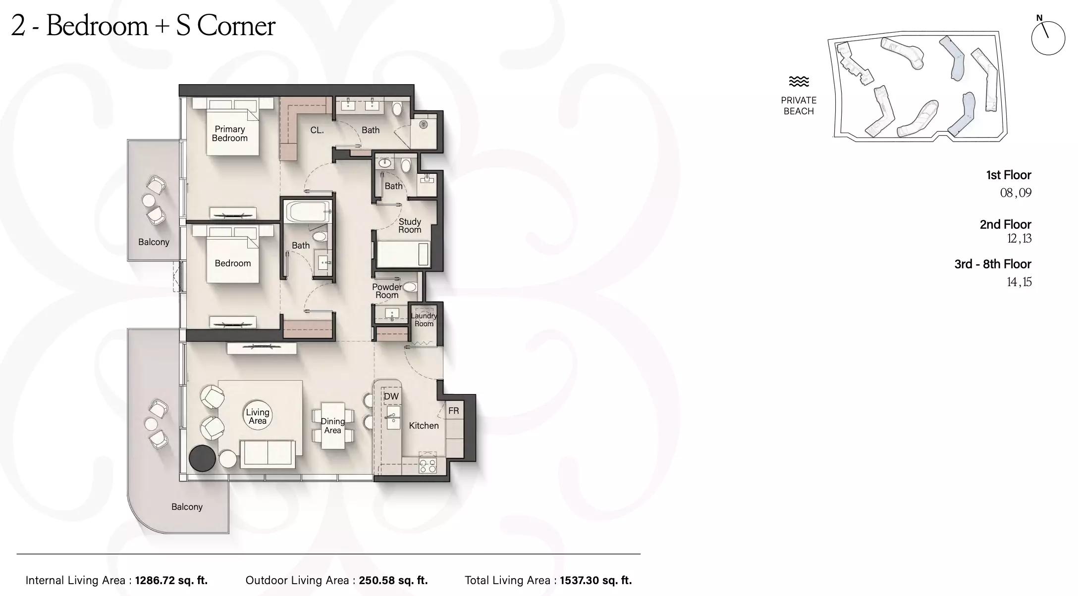Floor plan Type C+S Corner