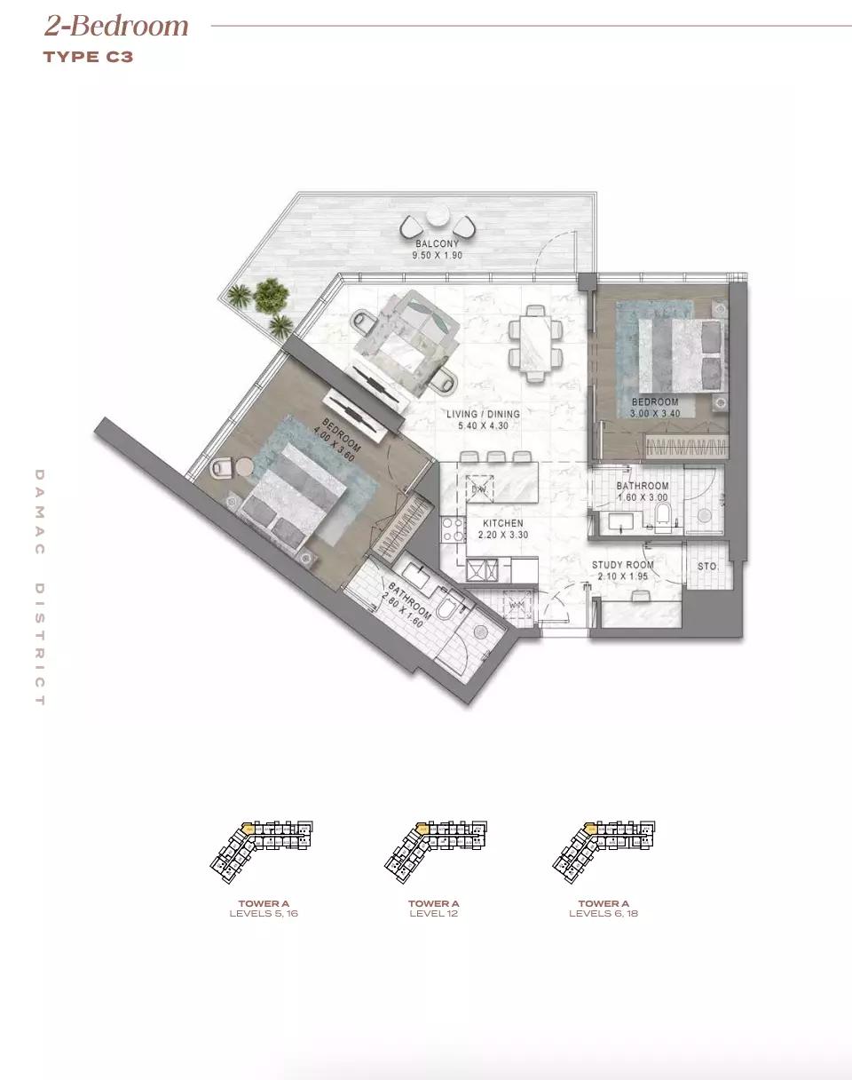 Floor plan Type C3-Tower A