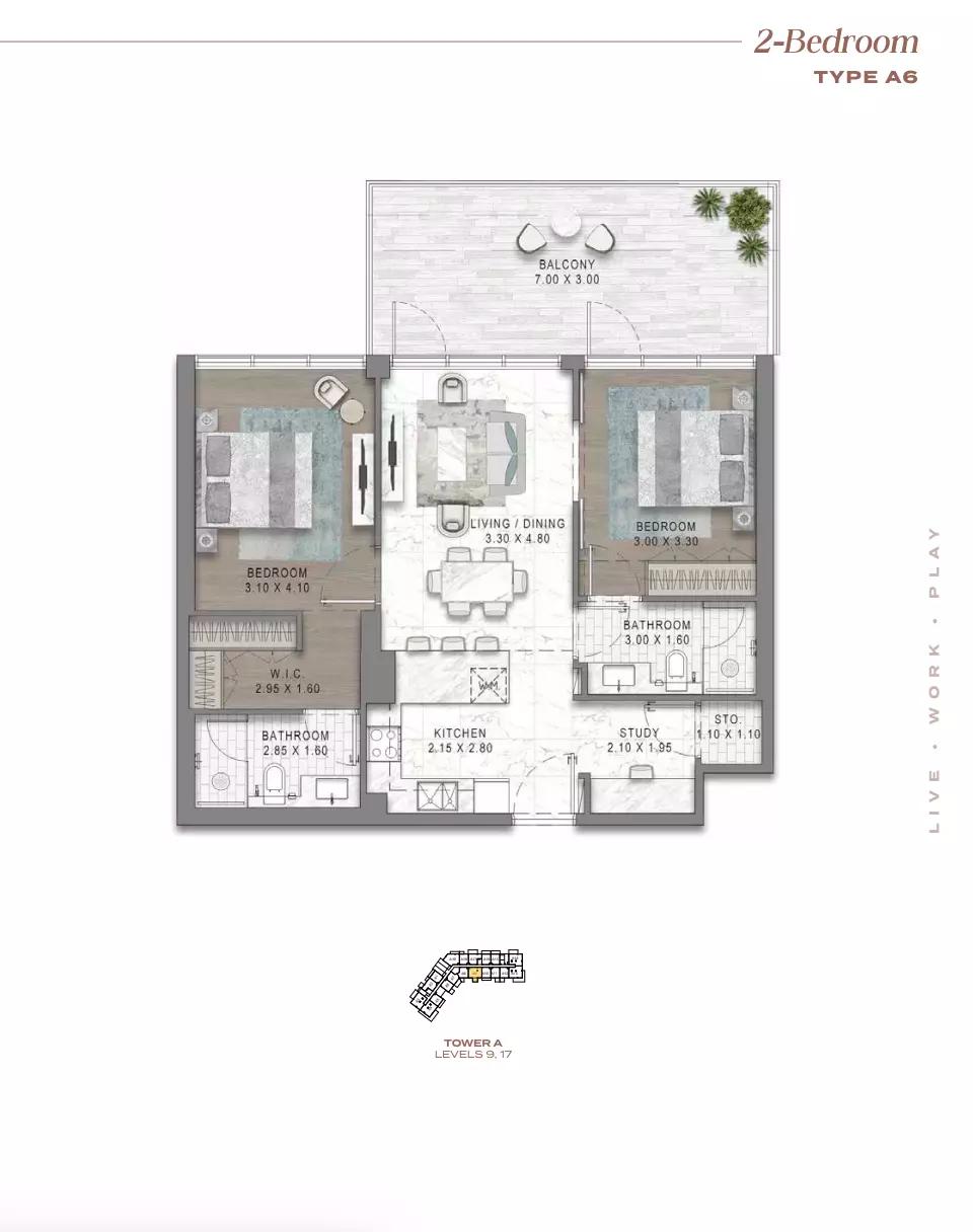 Floor plan Type A6-Tower A