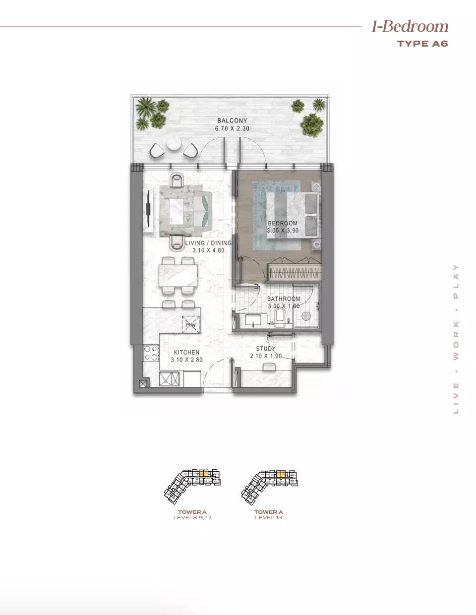 Floor plan Type A6-Tower A