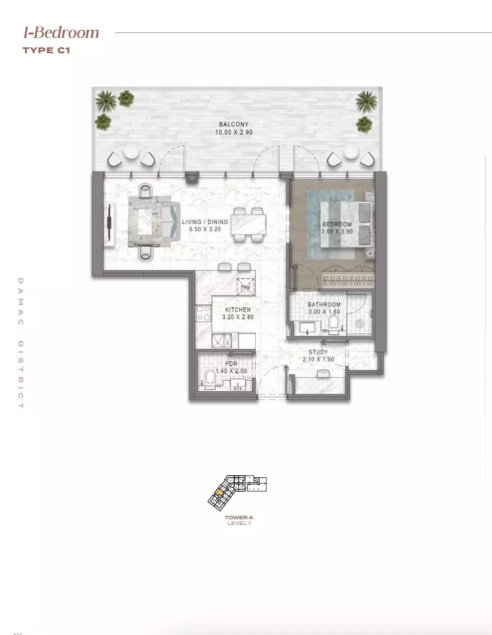 Floor plan Type C1-Tower A