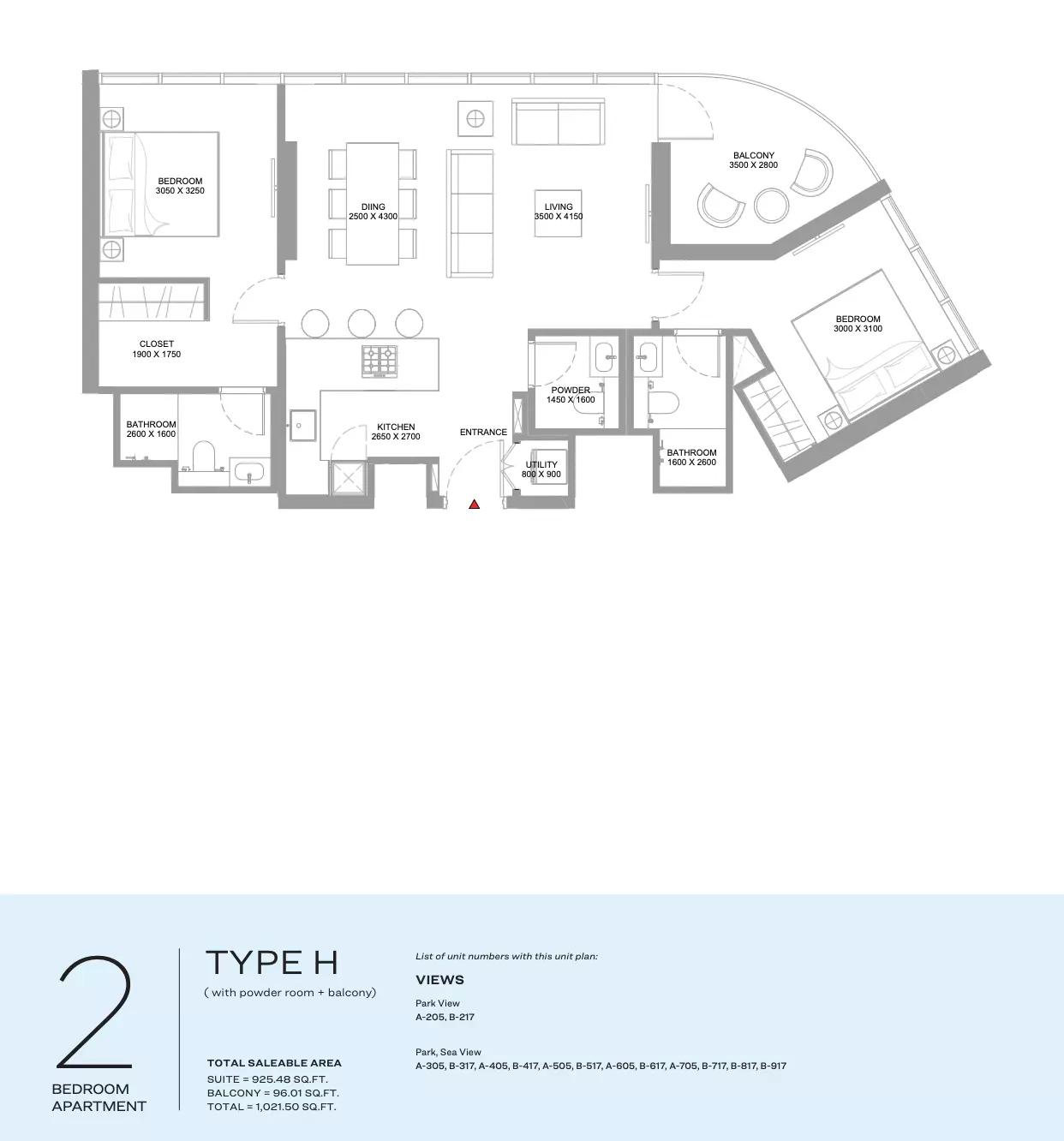 Floor plan Type H