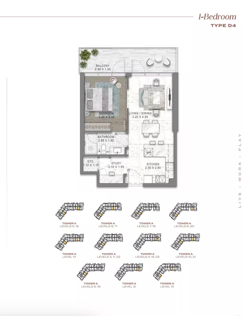 Floor plan Type D4-Tower A