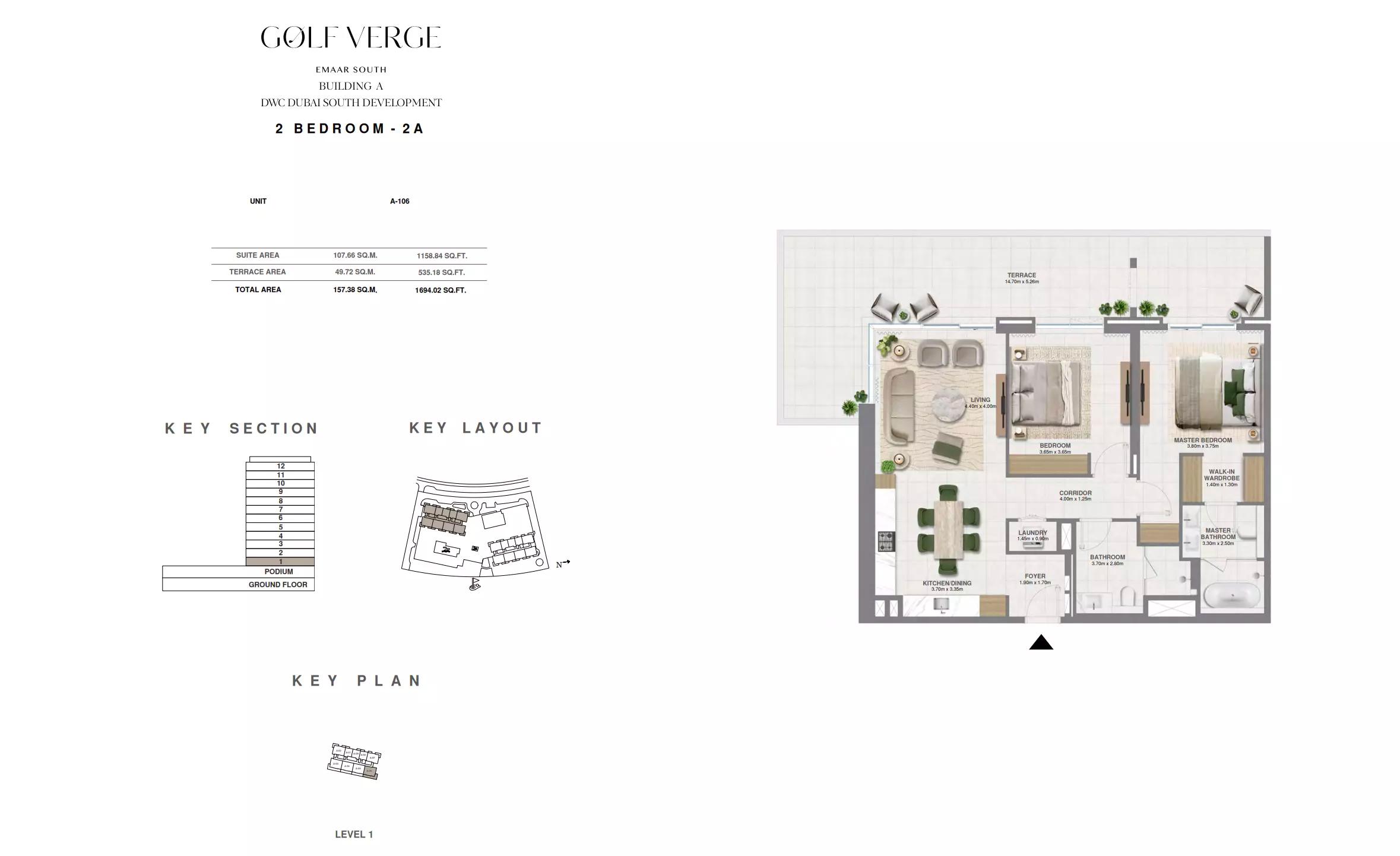 Floor plan Type 2A | 2 BR