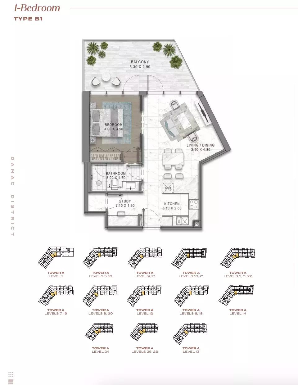 Floor plan Type B1-Tower A