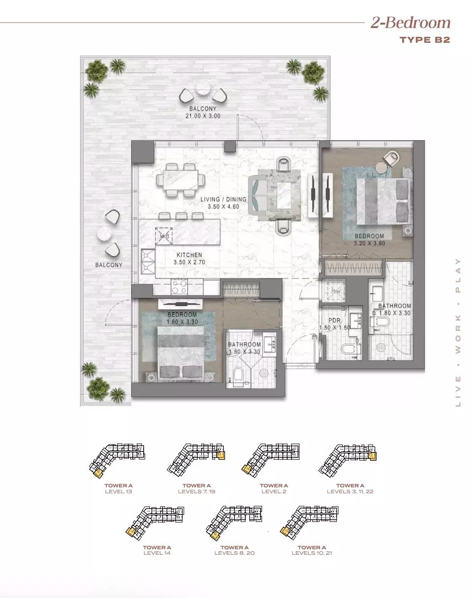 Floor plan Type B2-Tower A