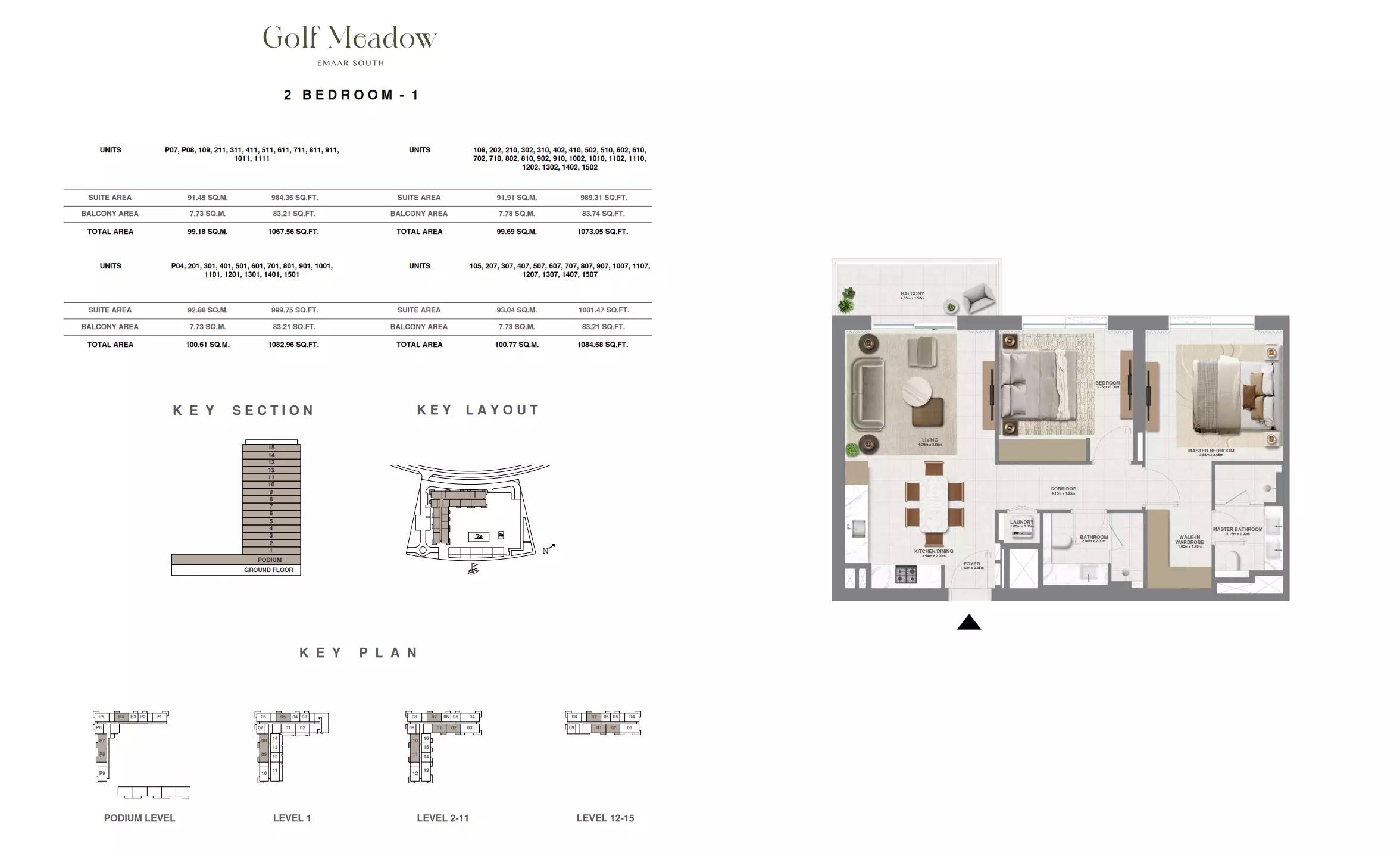 Floor plan Type 1 (Unit P07 ,1507)