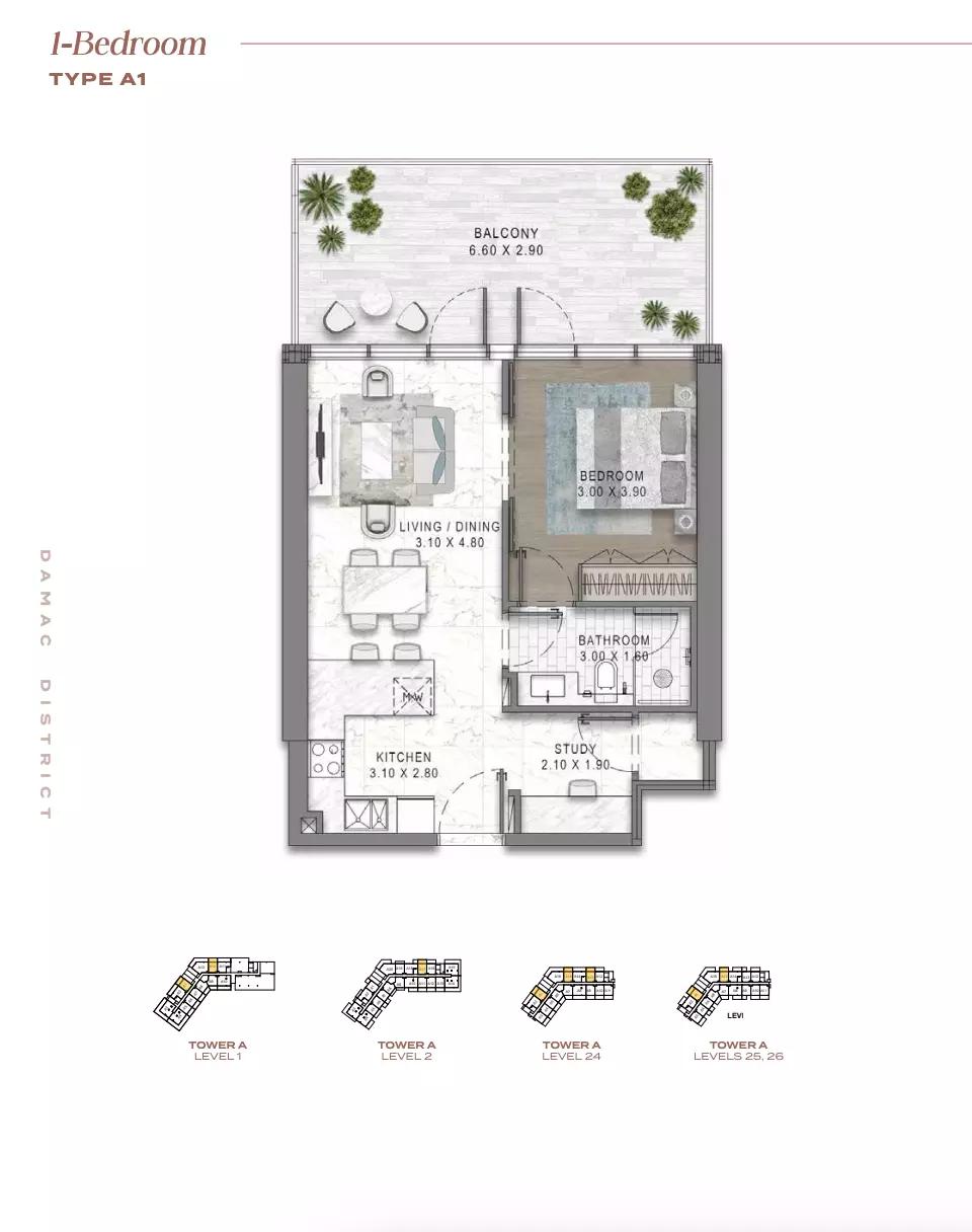 Floor plan Type A1-Tower A
