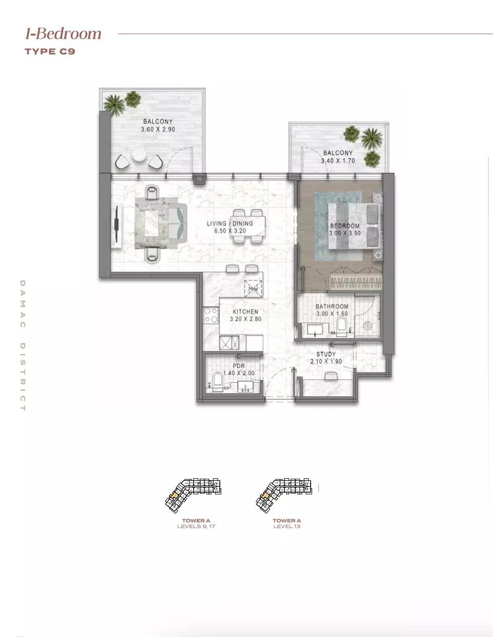 Floor plan Type C9-Tower A
