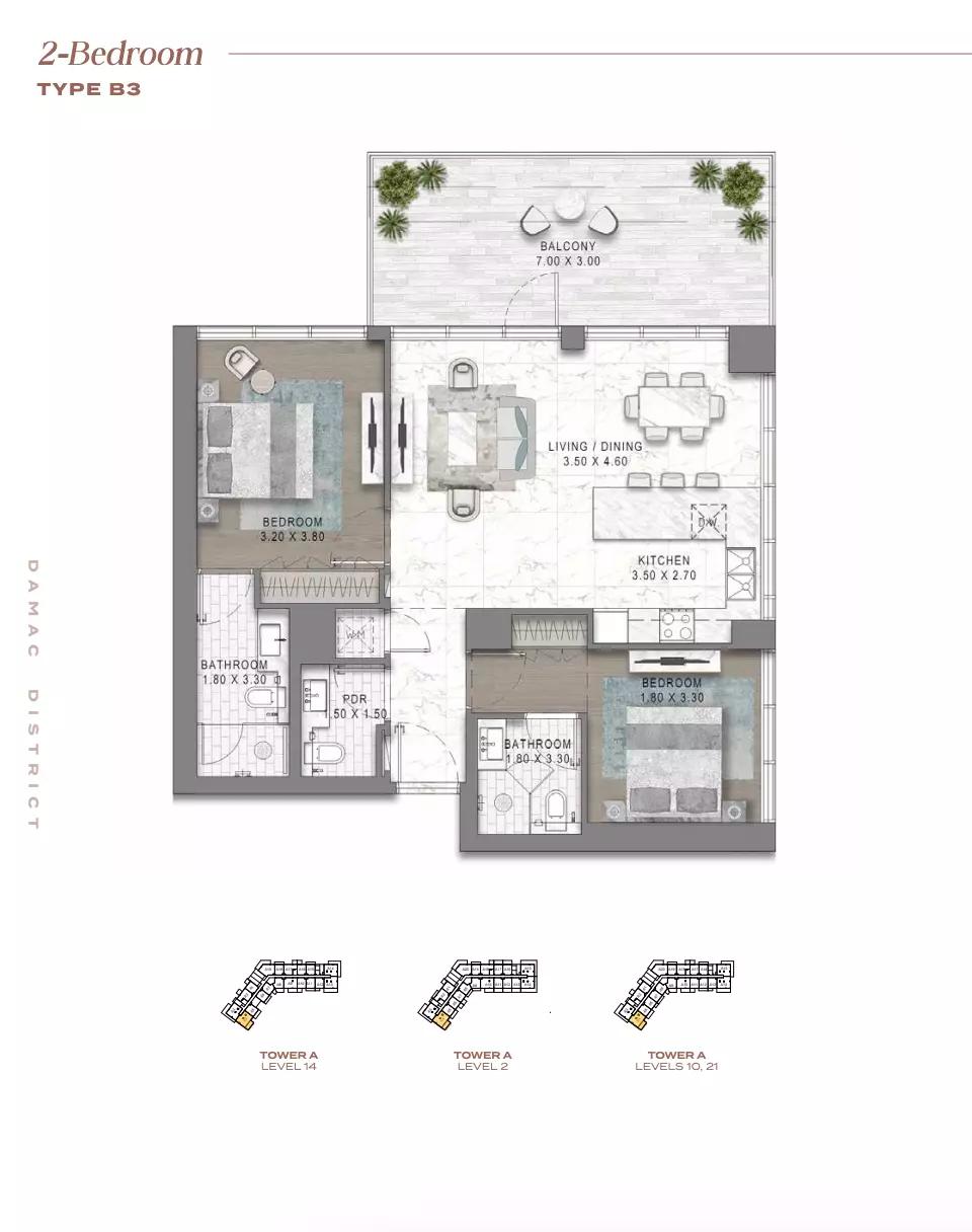 Floor plan Type B3-Tower A
