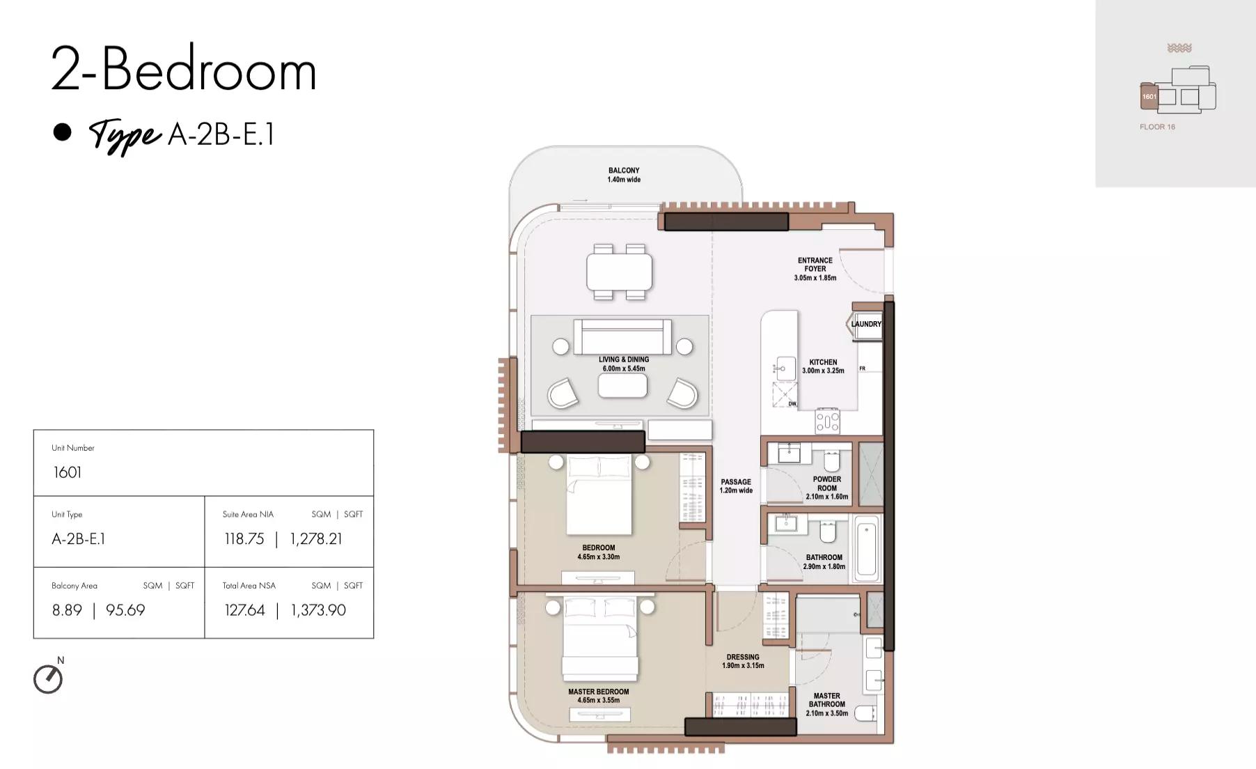 Floor plan Type E1-Tower A