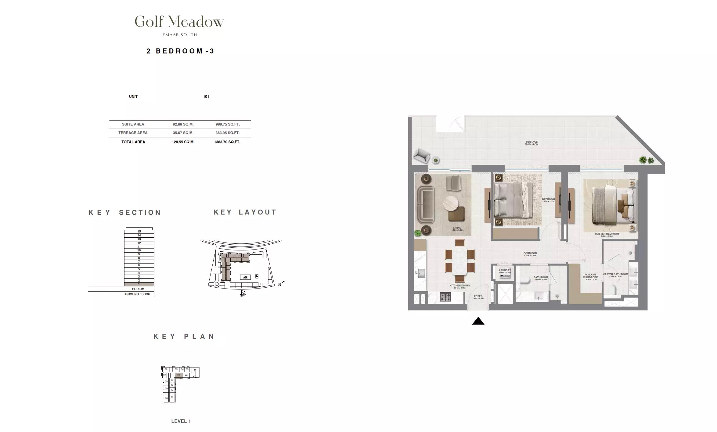 Floor plan Type 3 (Unit 101)
