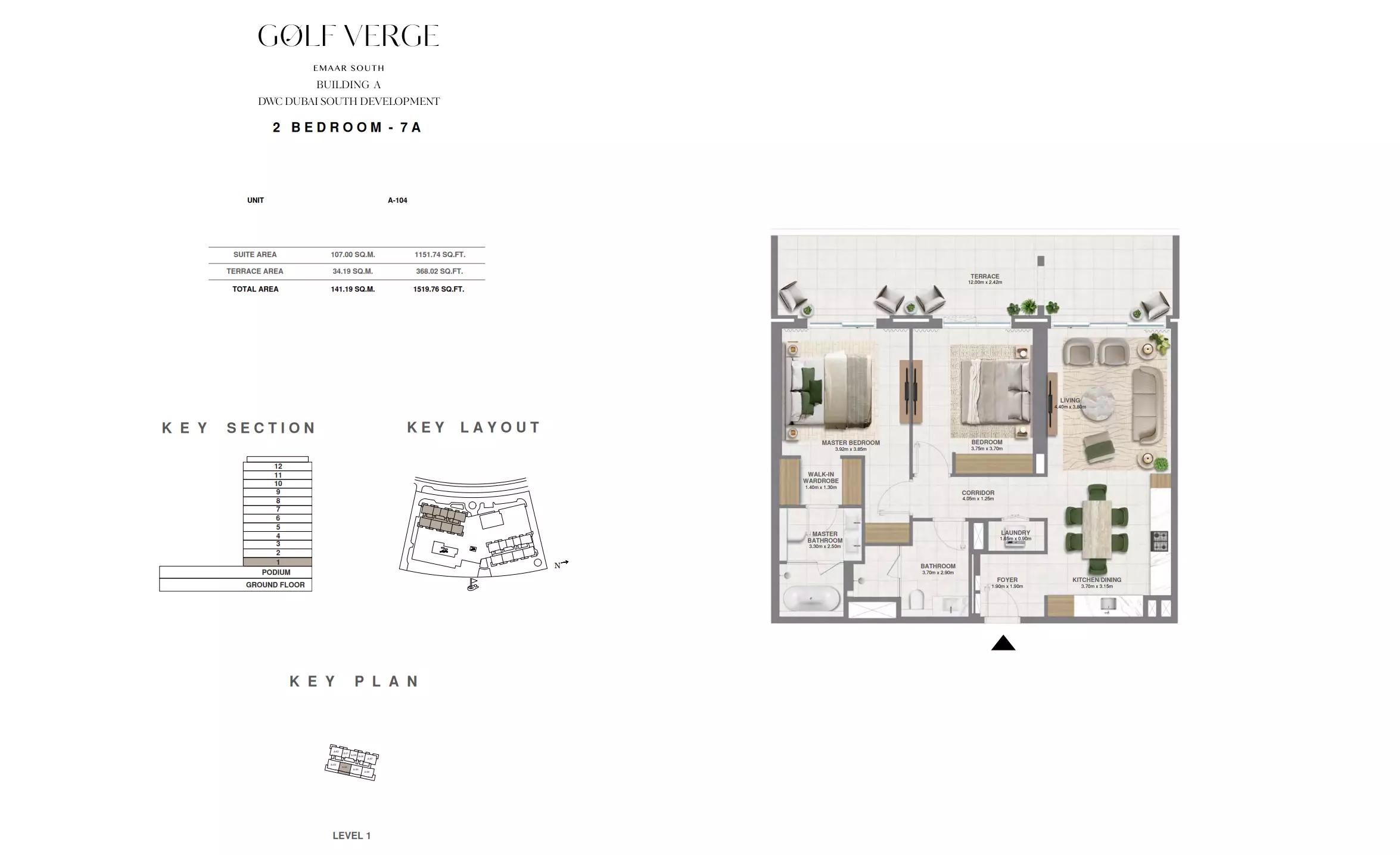 Floor plan Type 7A | 2 BR