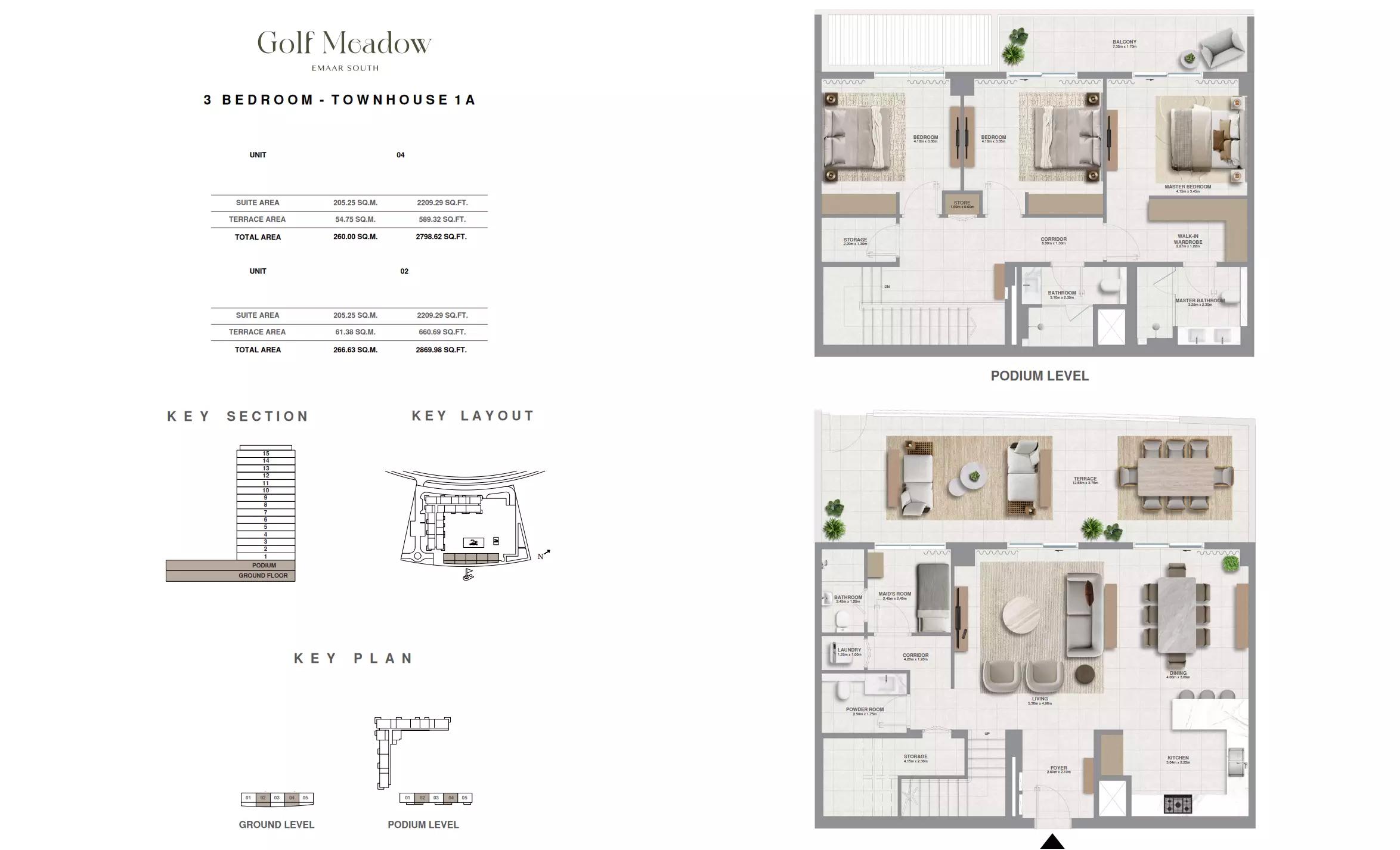 Floor plan Type 1A (Unit 02 ,04)