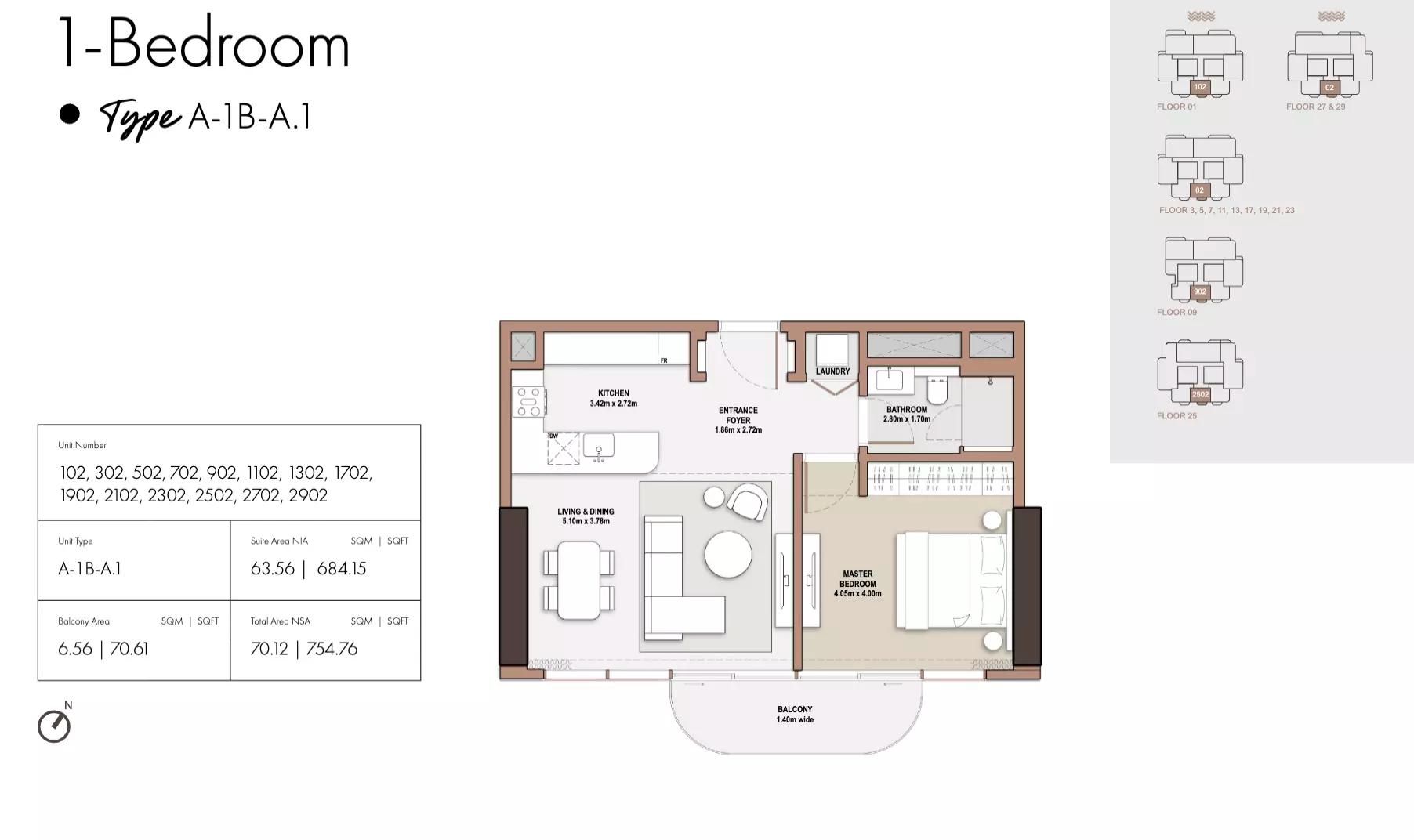 Floor plan Type A1-Tower A