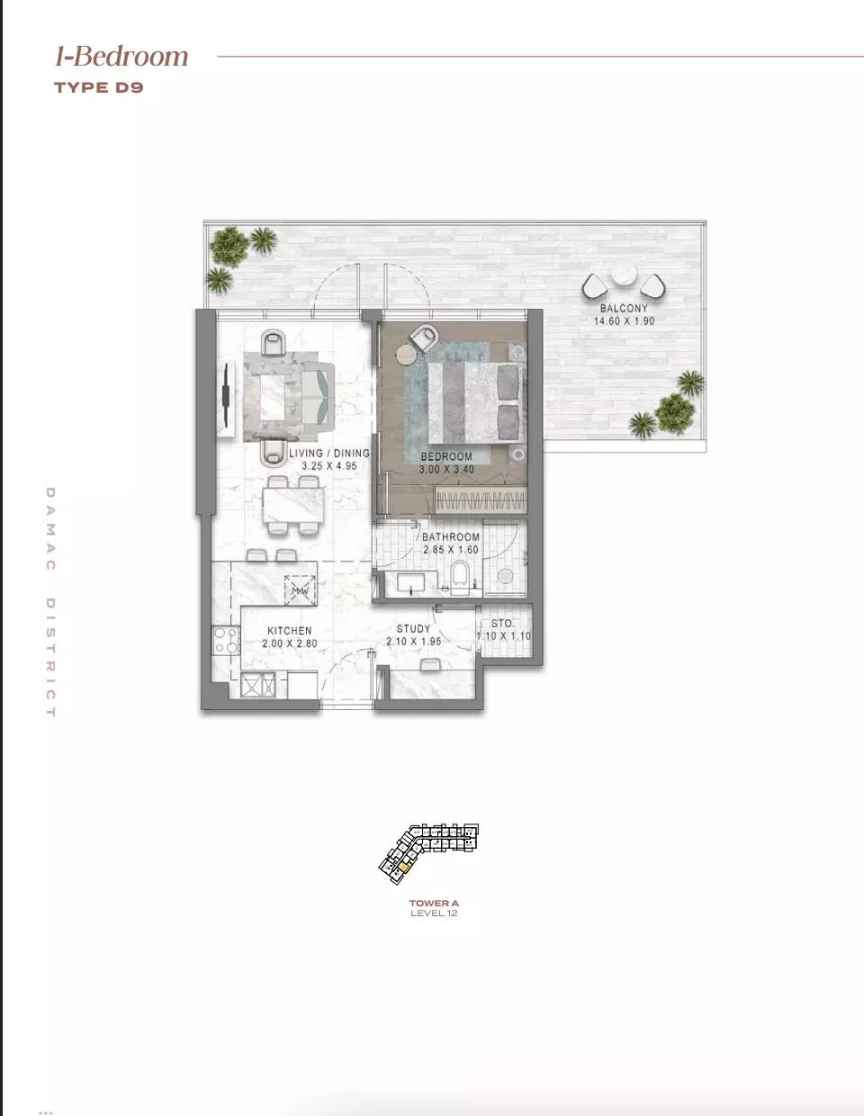 Floor plan Type D9-Tower A
