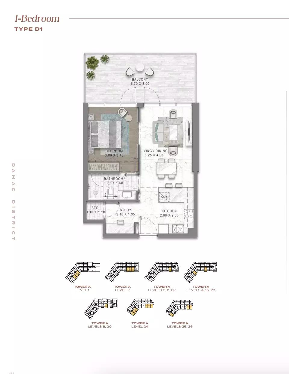 Floor plan Type D1-Tower A