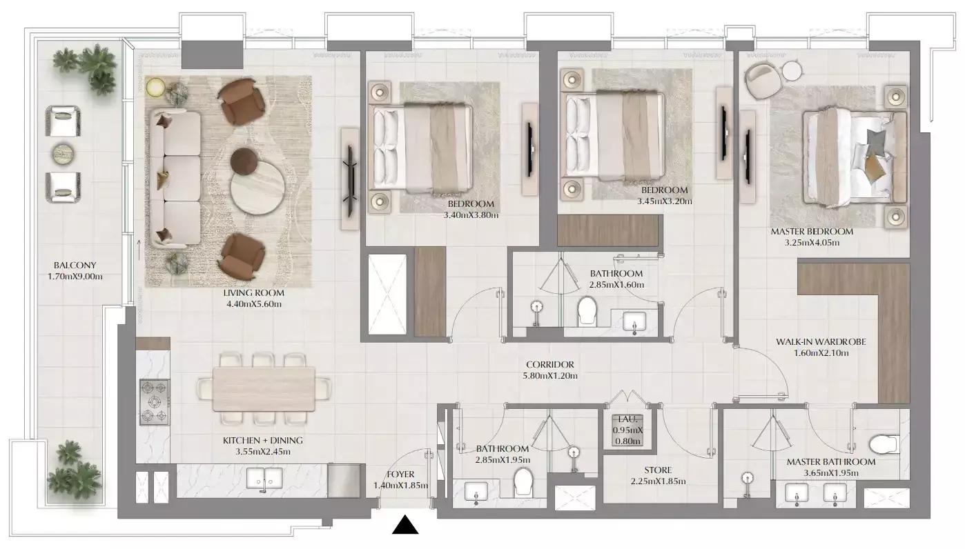 Floor plan Type 1-6-620