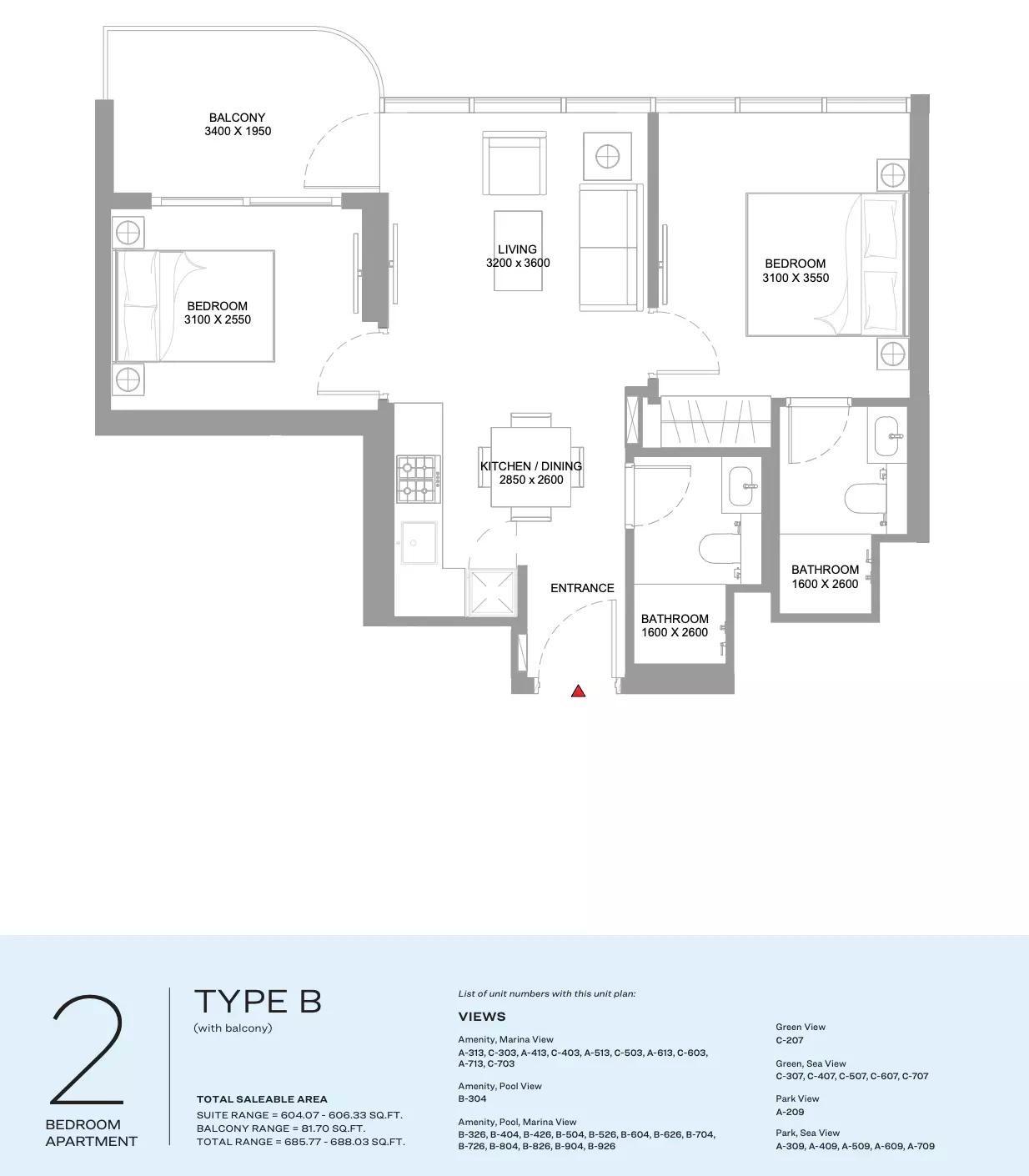 Floor plan Type B