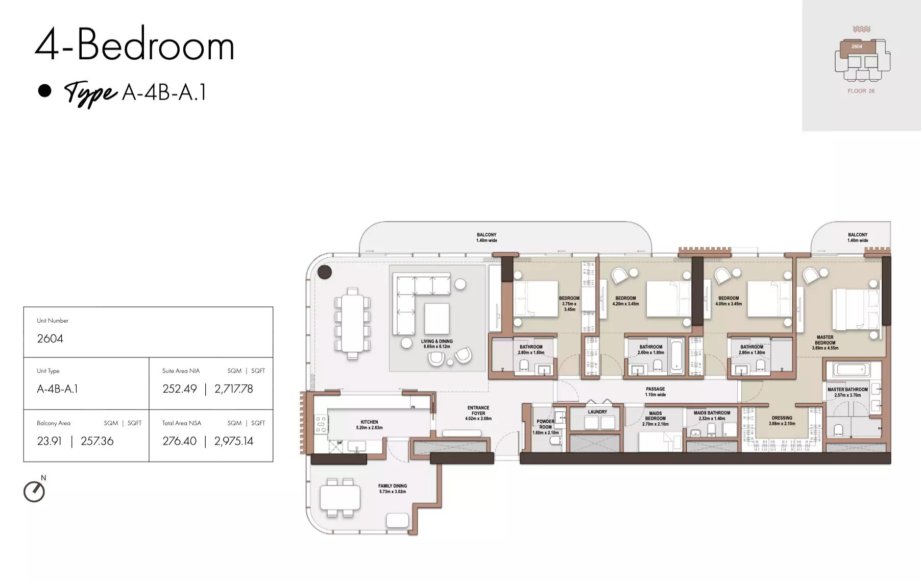 Floor plan Type A1-Tower A