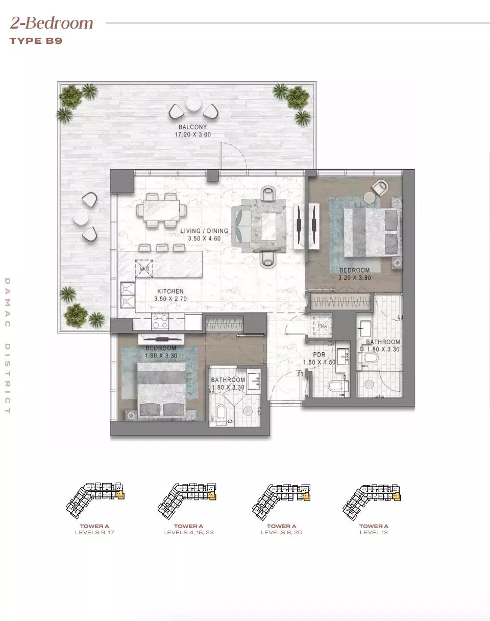 Floor plan Type B9-Tower A