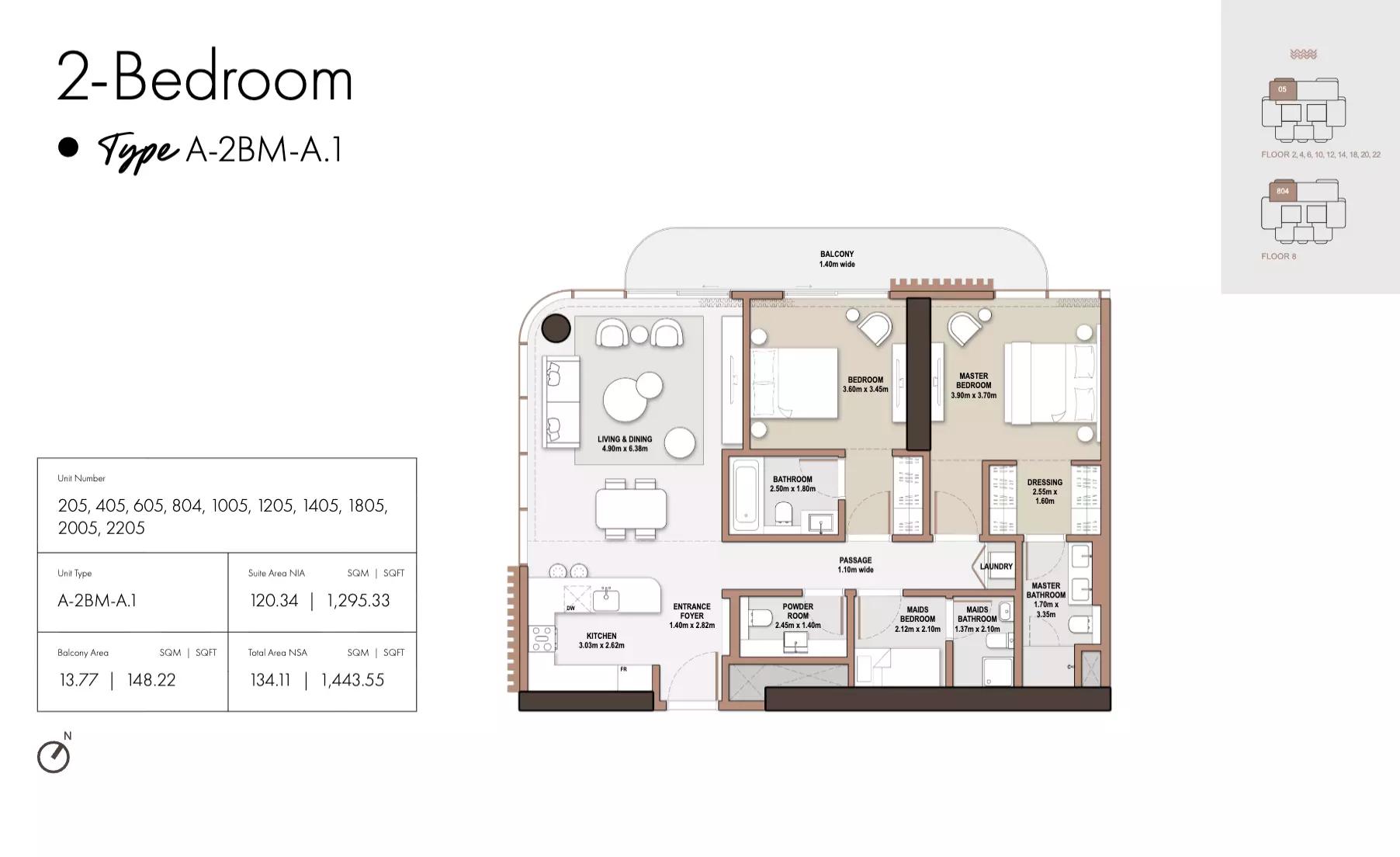 Floor plan Type A1+Maid-Tower A