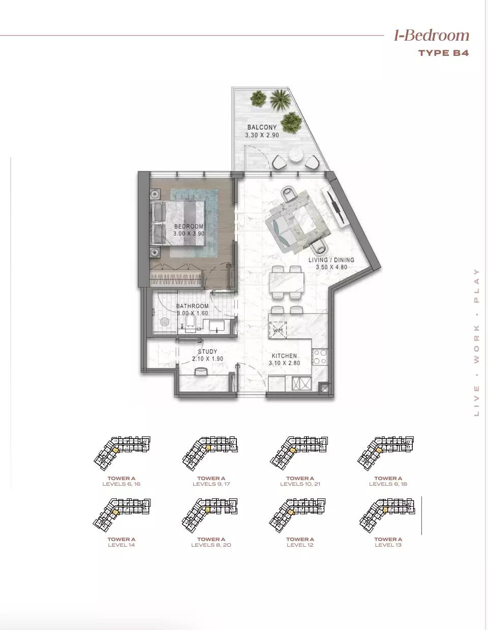 Floor plan Type B4-Tower A
